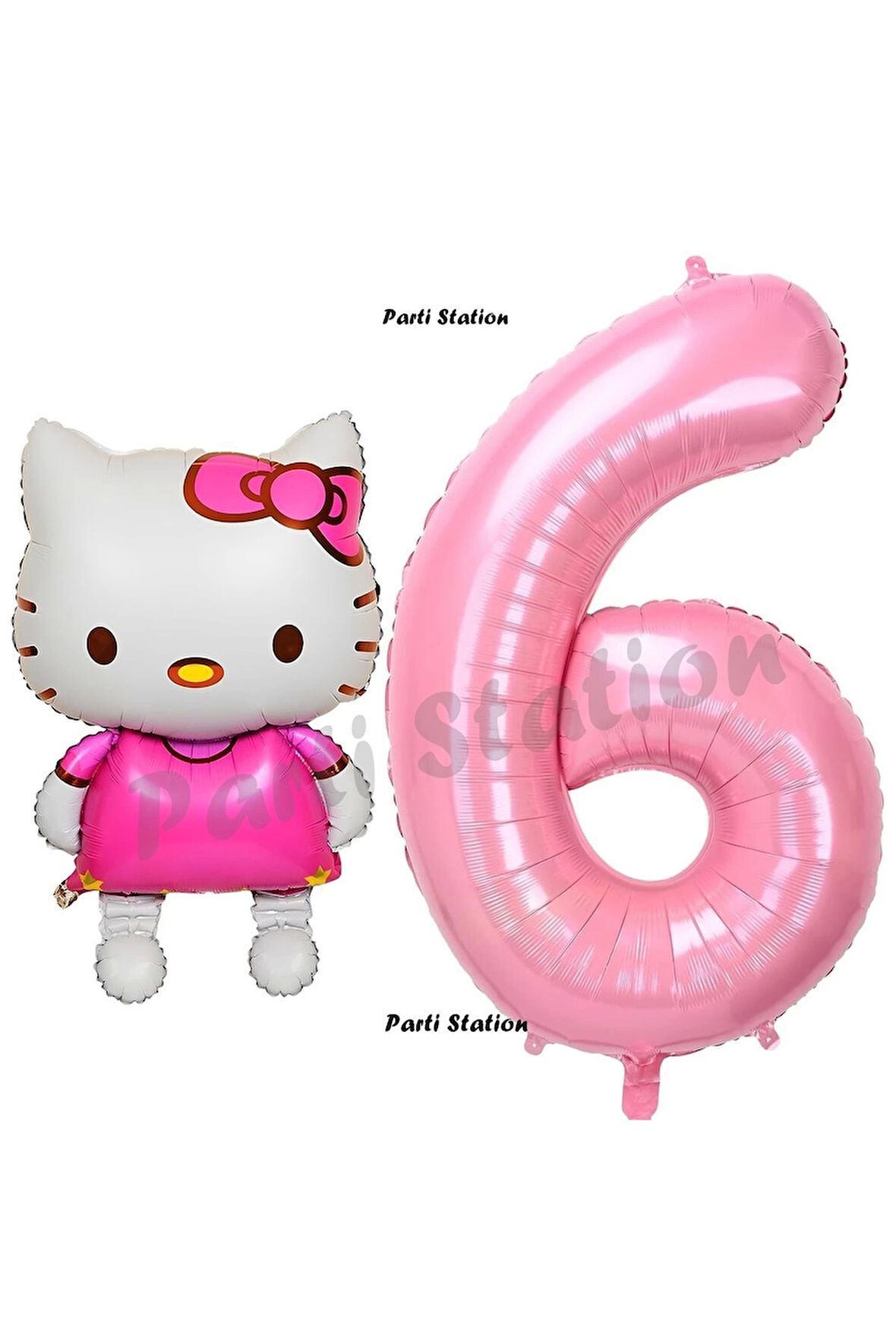 Hello Kitty 9 Yaş Balon ve Pembe Rakam Balon Doğum Günü Parti Set Hello Kitty Kedi Balon