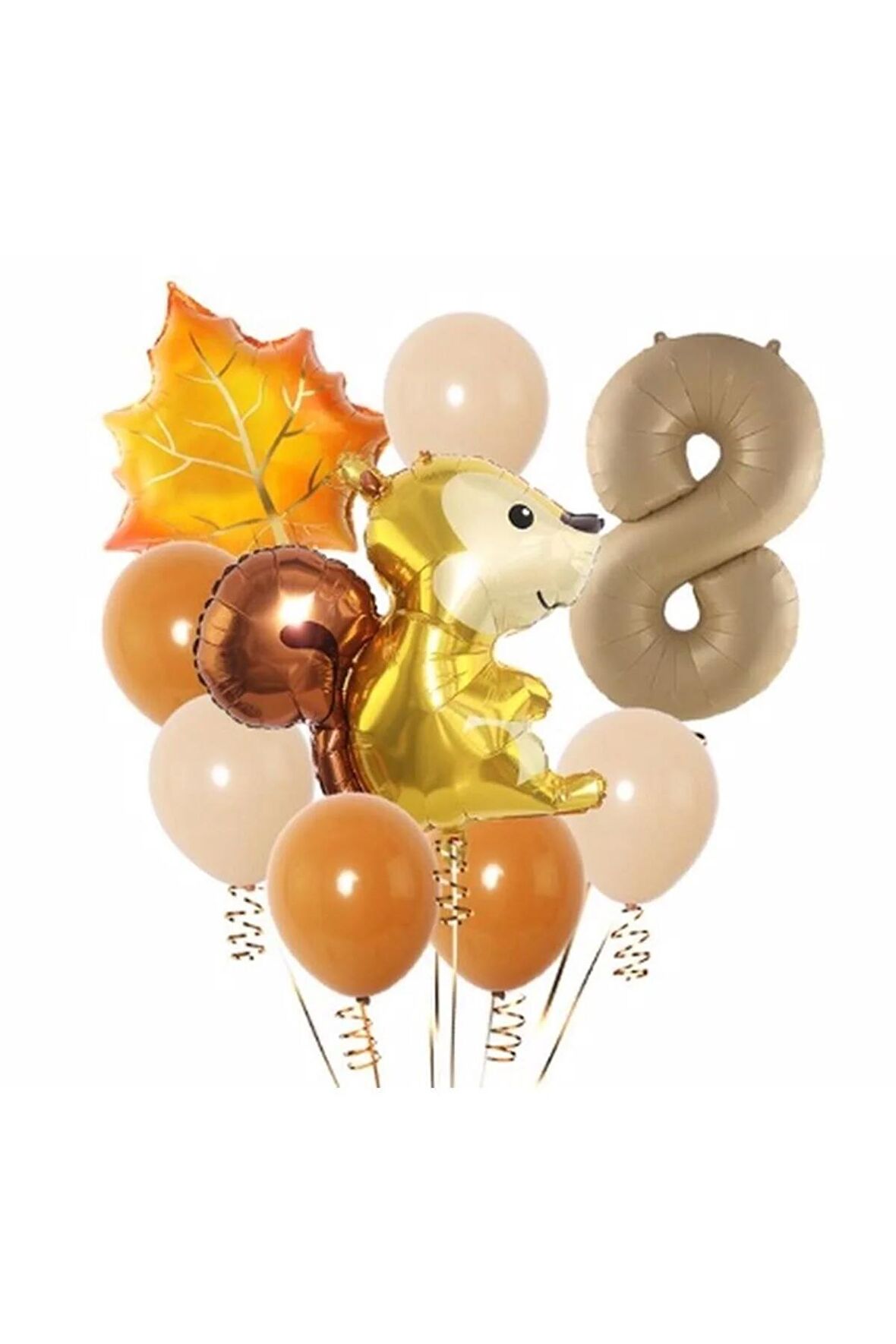 Sincap Sonbahar Woodland Orman Hayvanları 8 Yaş Balon Set Woodland Konsept Doğum Günü Set