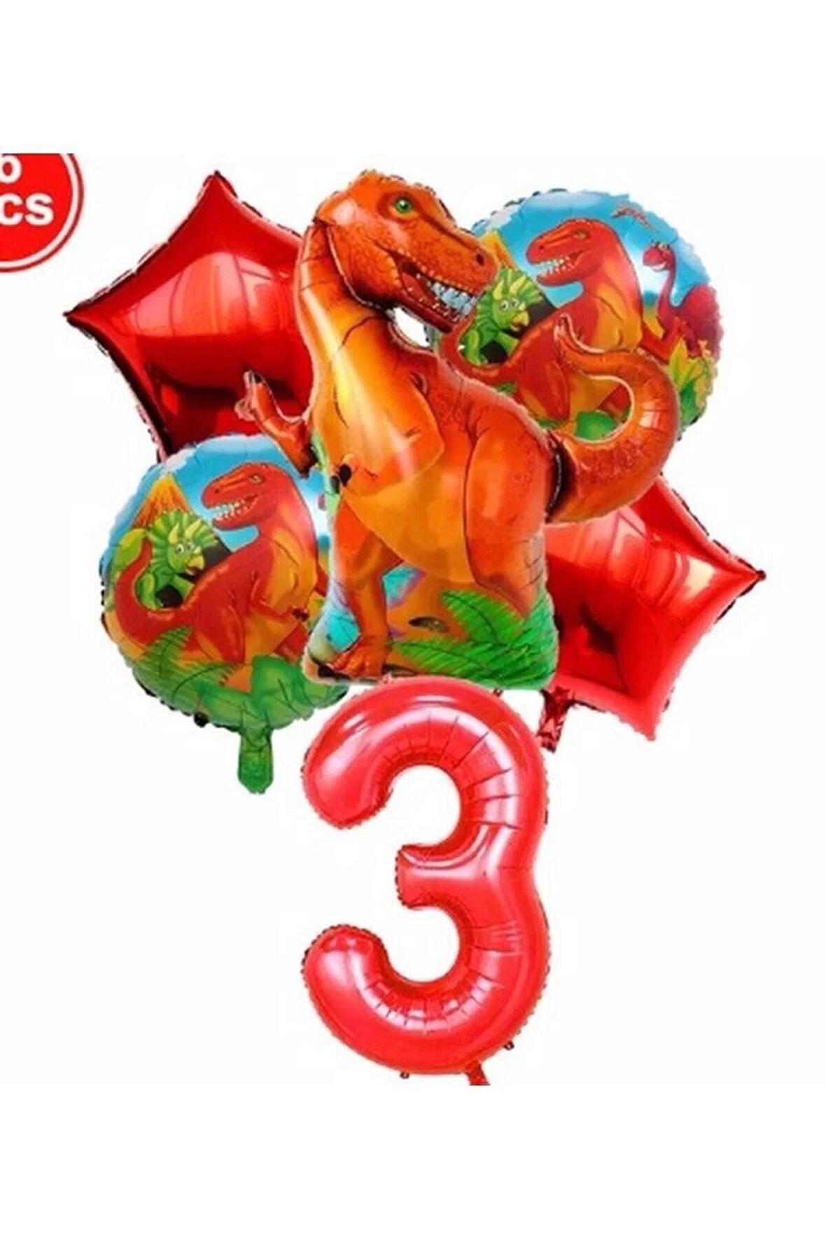 Dinazor Konsept 3 Yaş Balon Set Dinazor T-rex Konsept Doğum Günü Set Yaş Balon Set