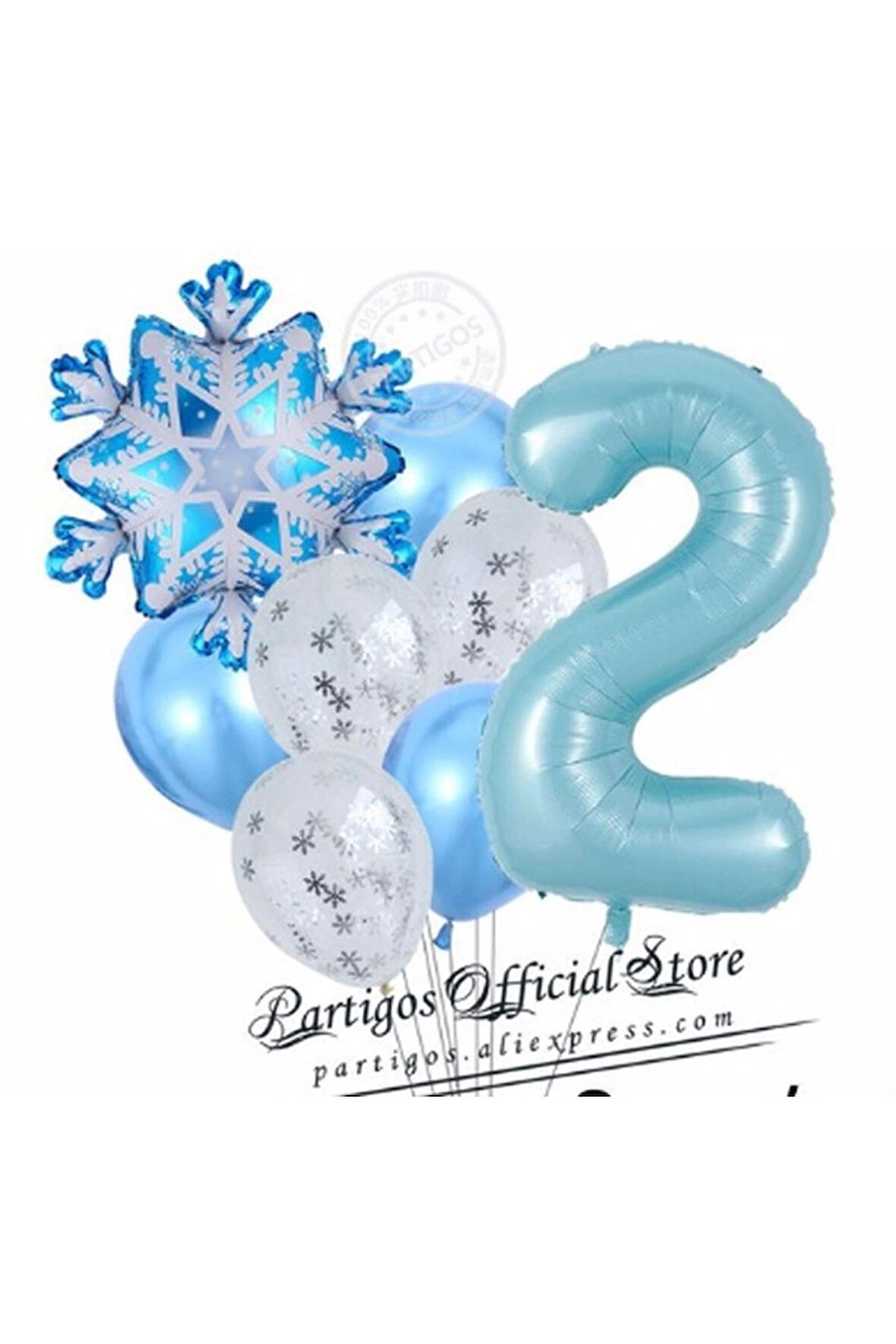 Kar Tanesi Frozen Elsa Kış Konsept Snowflake 5 Yaş Balon Konsept Doğum Günü Set Yaş Balon Set
