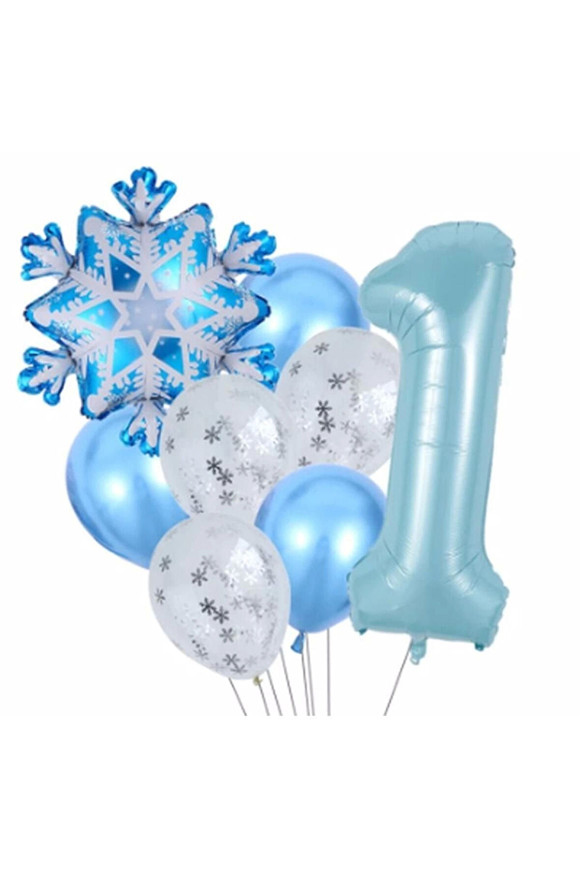 Kar Tanesi Frozen Elsa Kış Konsept Snowflake 5 Yaş Balon Konsept Doğum Günü Set Yaş Balon Set