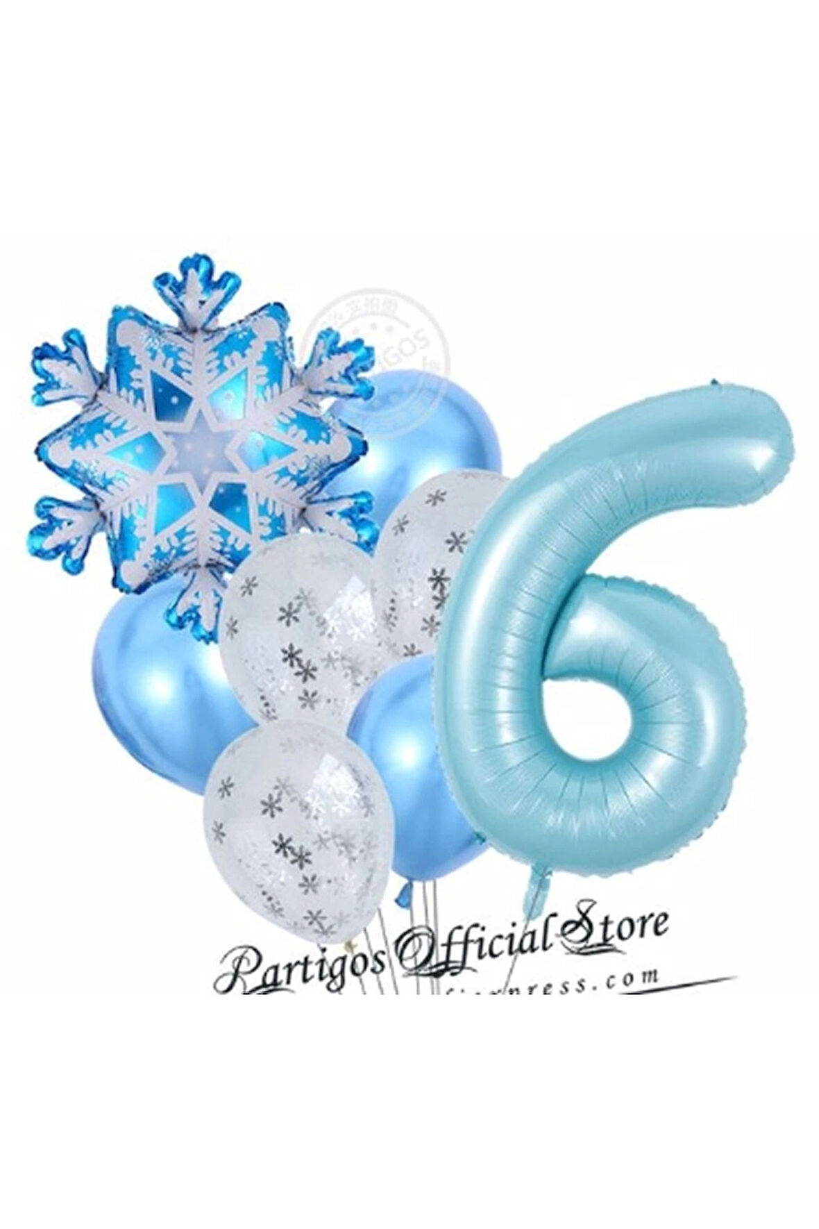 Kar Tanesi Frozen Elsa Kış Konsept Snowflake 5 Yaş Balon Konsept Doğum Günü Set Yaş Balon Set