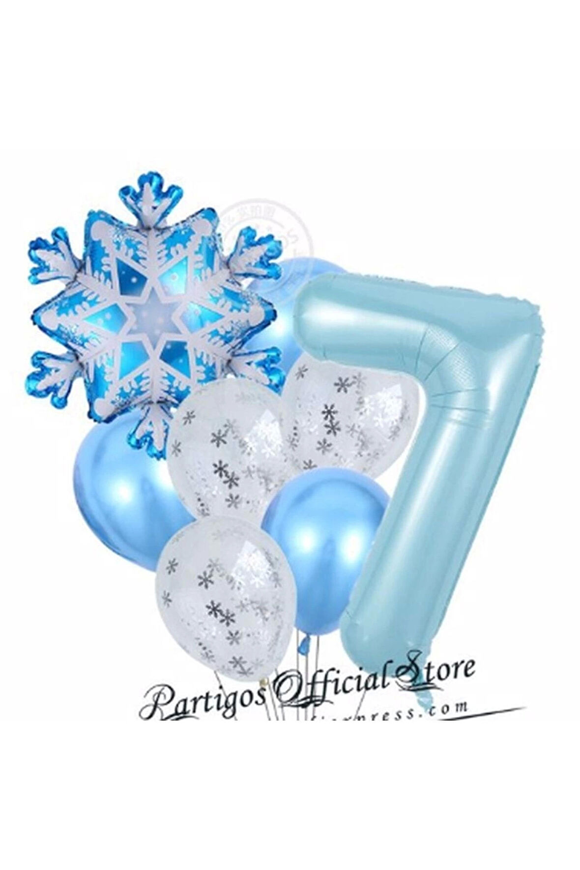 Kar Tanesi Frozen Elsa Kış Konsept Snowflake 5 Yaş Balon Konsept Doğum Günü Set Yaş Balon Set