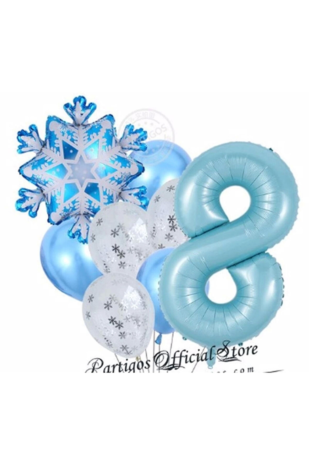 Kar Tanesi Frozen Elsa Kış Konsept Snowflake 5 Yaş Balon Konsept Doğum Günü Set Yaş Balon Set