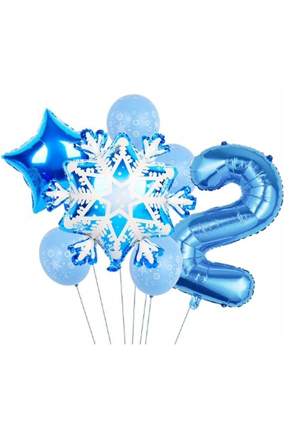 Kar Tanesi Frozen Elsa Kış Konsept Snowflake 9 Yaş Balon Konsept Doğum Günü Set Yaş Balon Set