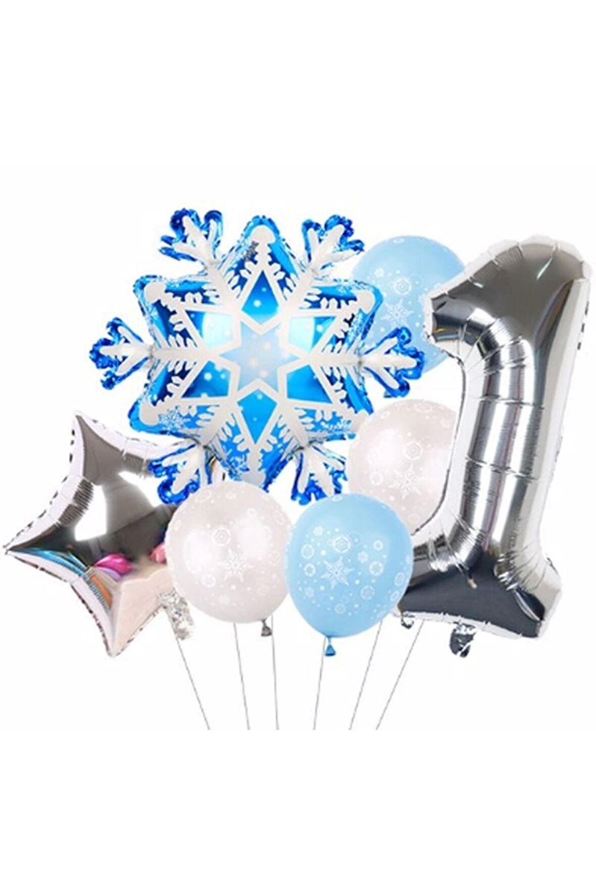 Kar Tanesi Frozen Elsa Kış Konsept Snowflake 8 Yaş Balon Konsept Doğum Günü Set Yaş Balon Set