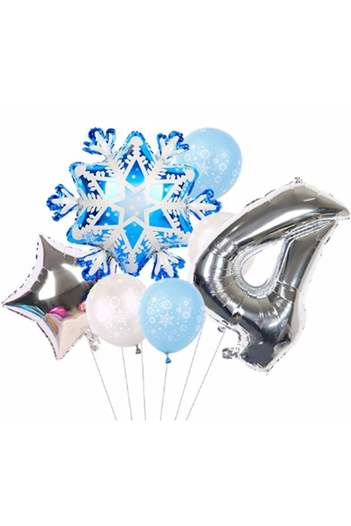 Kar Tanesi Frozen Elsa Kış Konsept Snowflake 8 Yaş Balon Konsept Doğum Günü Set Yaş Balon Set