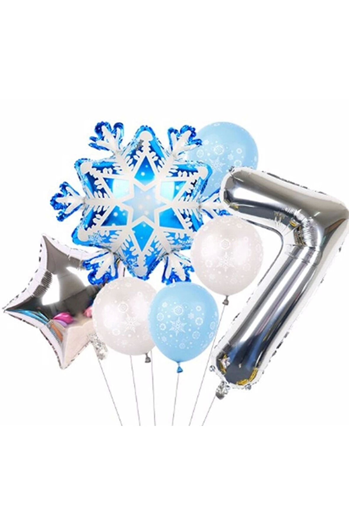 Kar Tanesi Frozen Elsa Kış Konsept Snowflake 8 Yaş Balon Konsept Doğum Günü Set Yaş Balon Set