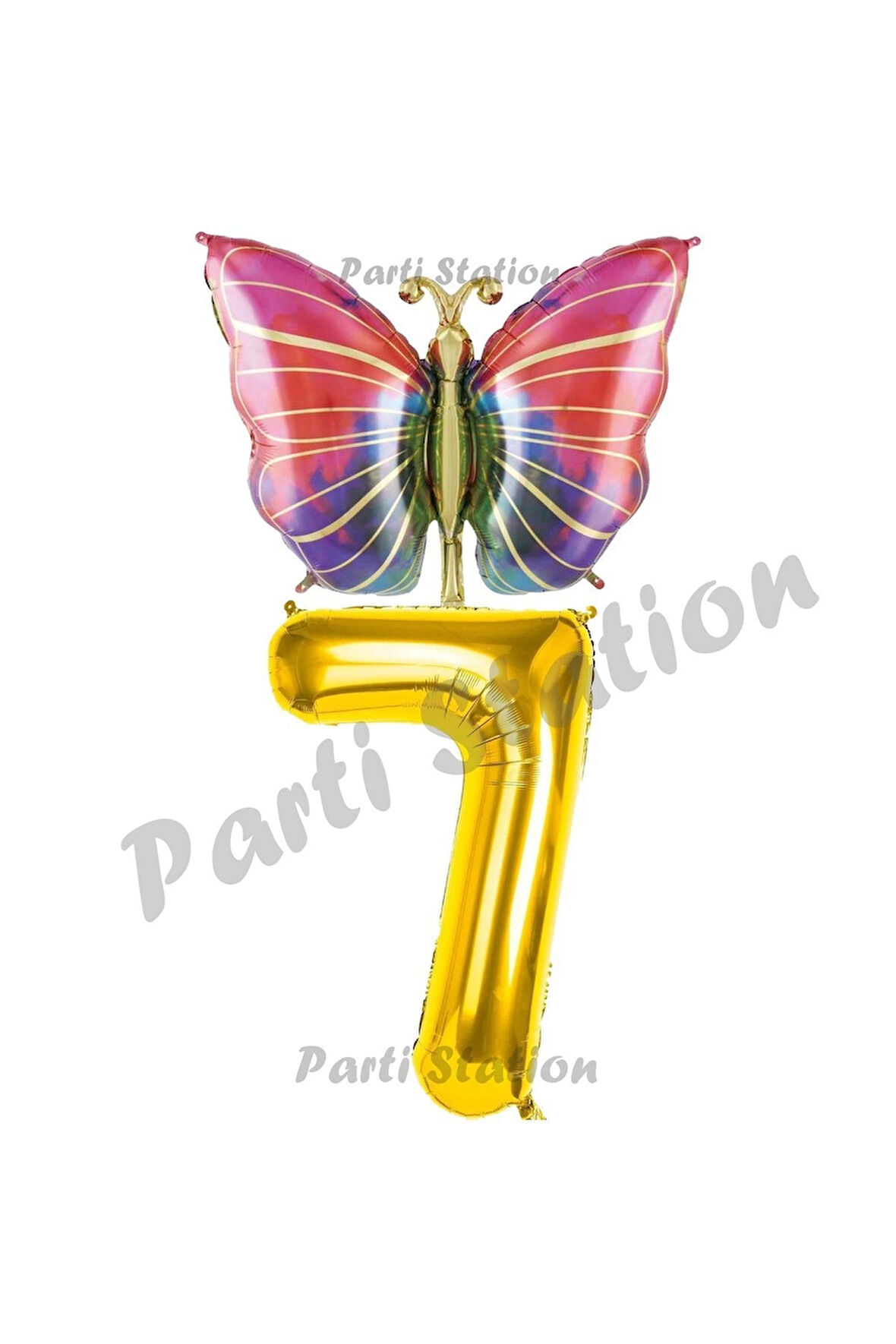 Gökkuşağı Kelebek Konsept 9 Yaş Doğum Günü Balon Set Butterfly Bahar Tema Doğum Günü Balon