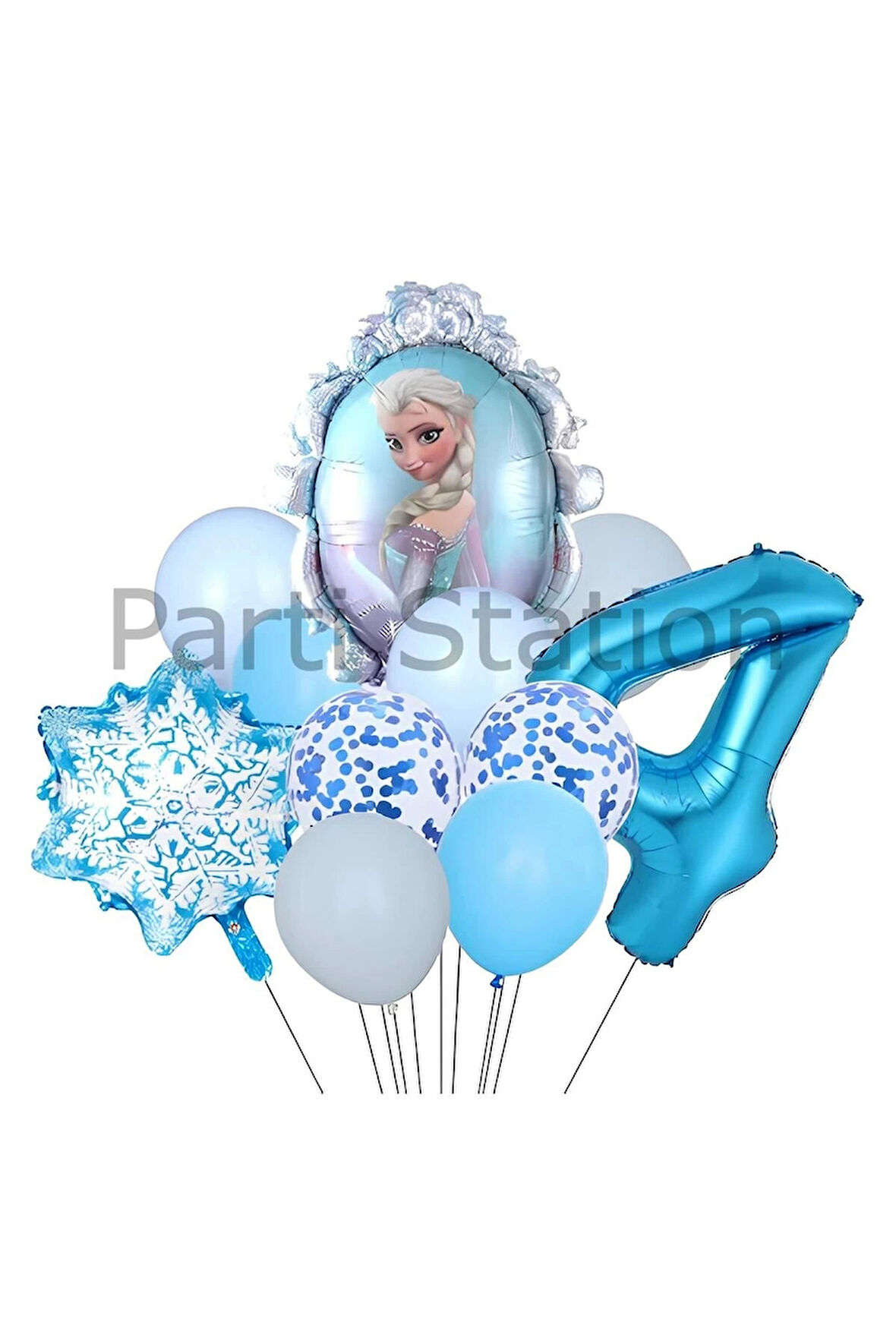 Frozen Elsa 3 Yaş Balon Set Karlar Ülkesi Elsa Konsept Doğum Günü Folyo Balon Set