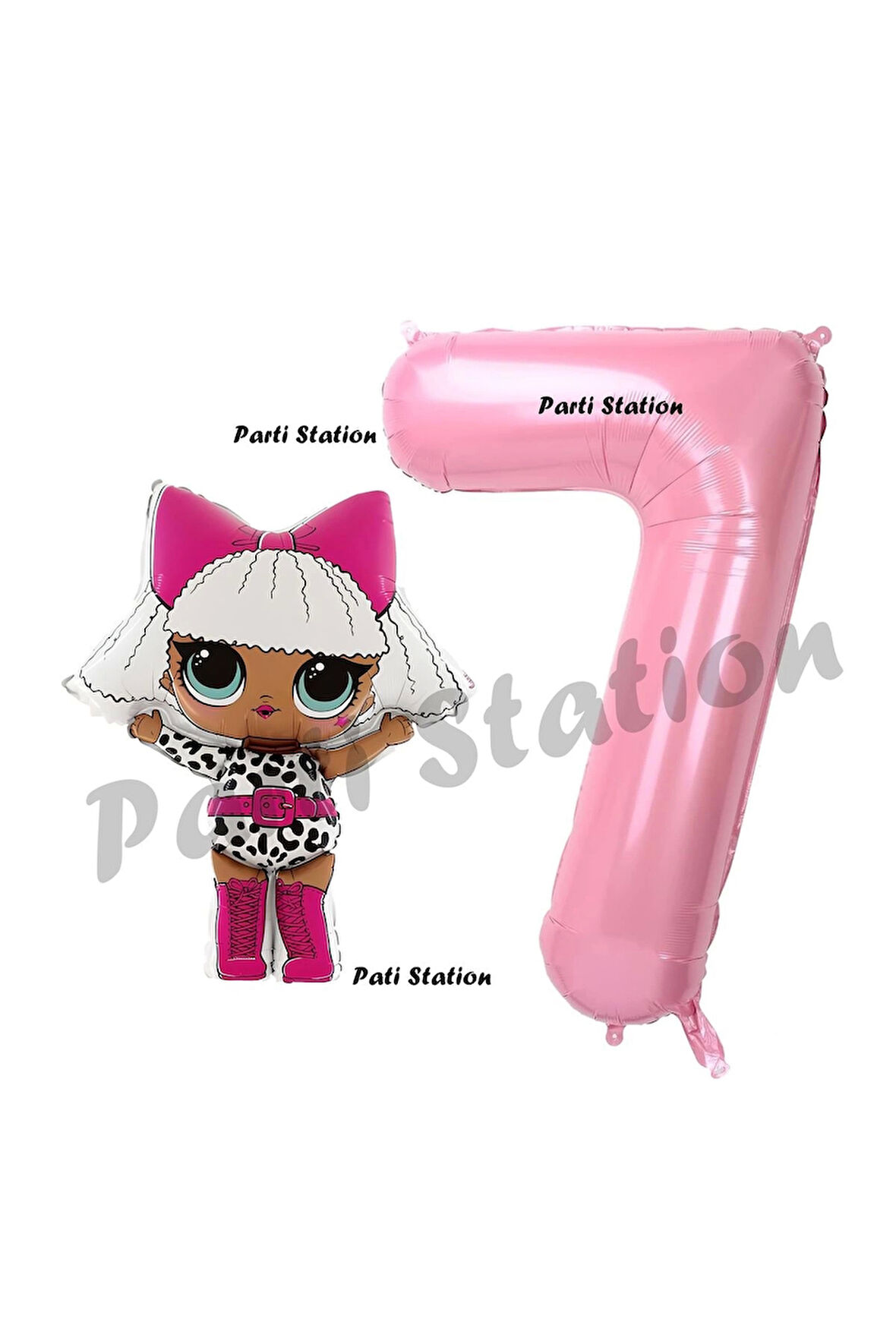 Diva LOL Bebek 9 Yaş Balon ve Pembe Rakam Balon Doğum Günü Parti Set