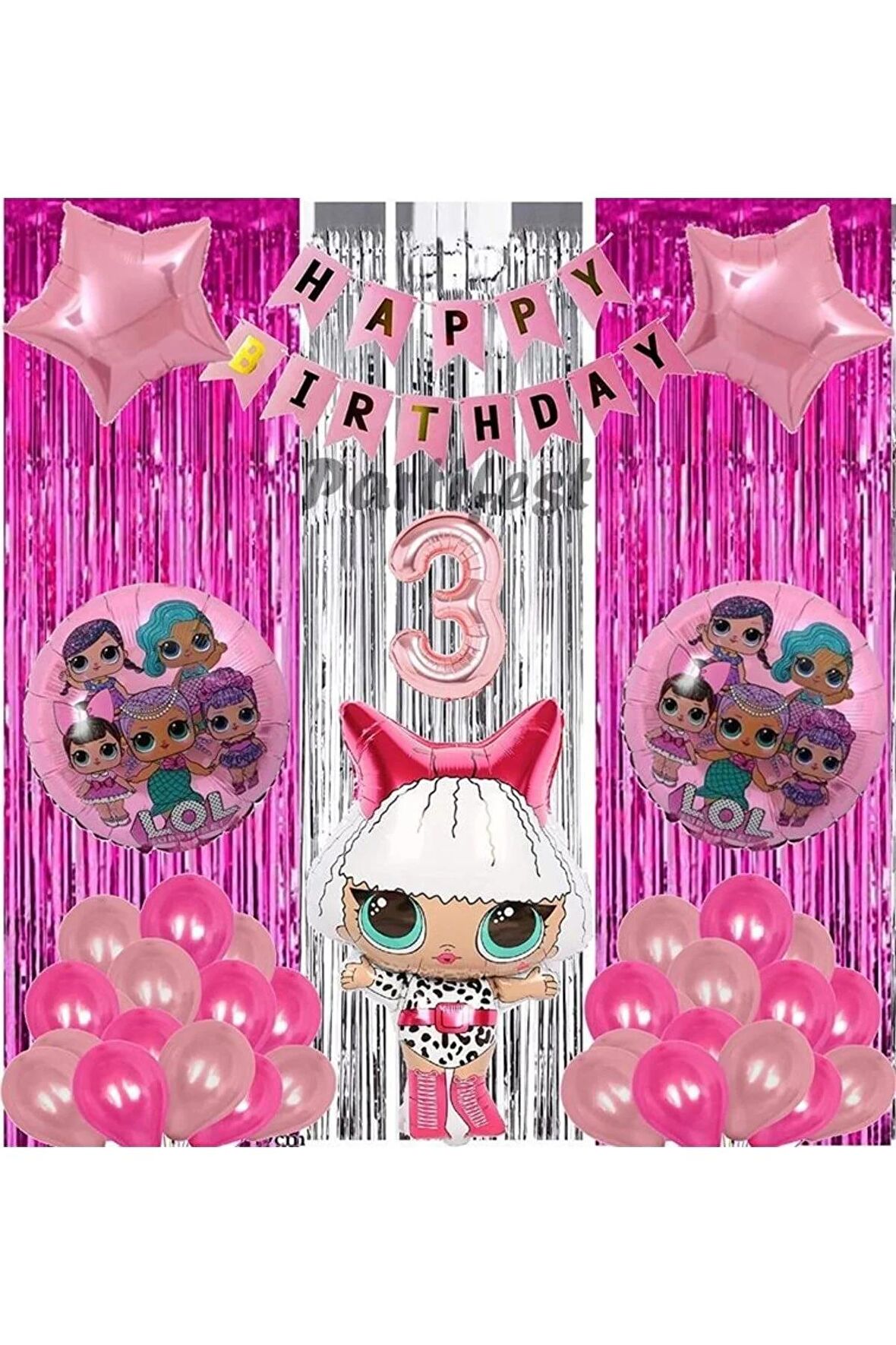 Diva Lol Surprise 3 Yaş Balon Seti Lol Bebek Balon Seti Lol Doğum Günü Parti Seti