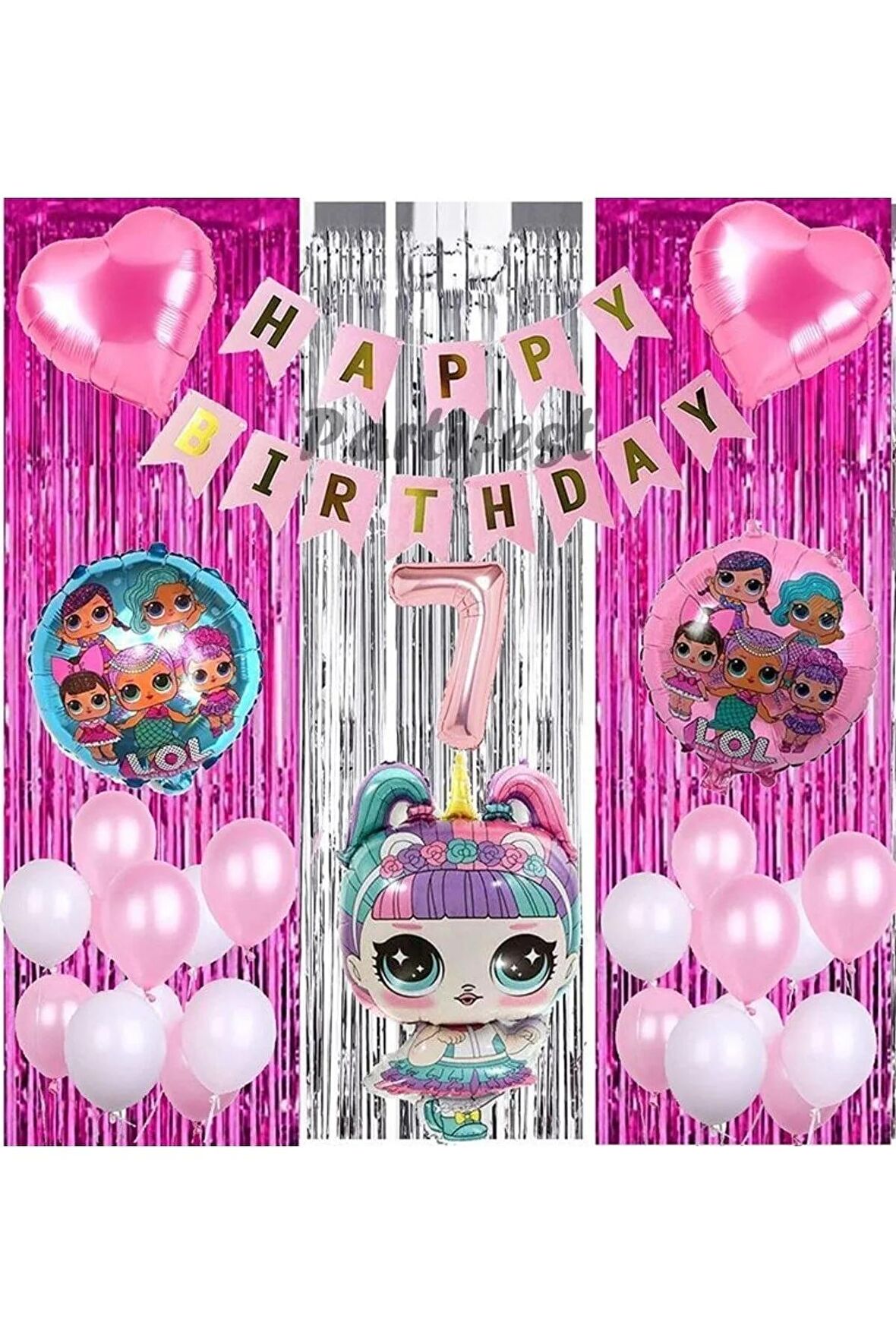 Unicorn Lol Surprise 7 Yaş Balon Seti Lol Bebek Balon Seti Lol Doğum Günü Parti Seti