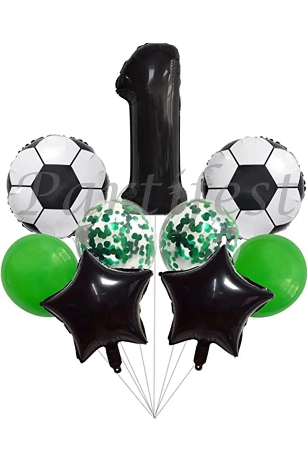 Futbol Konsept 1 Yaş Balon Set Maç Konsept Doğum Günü Set Yaş Balon Set