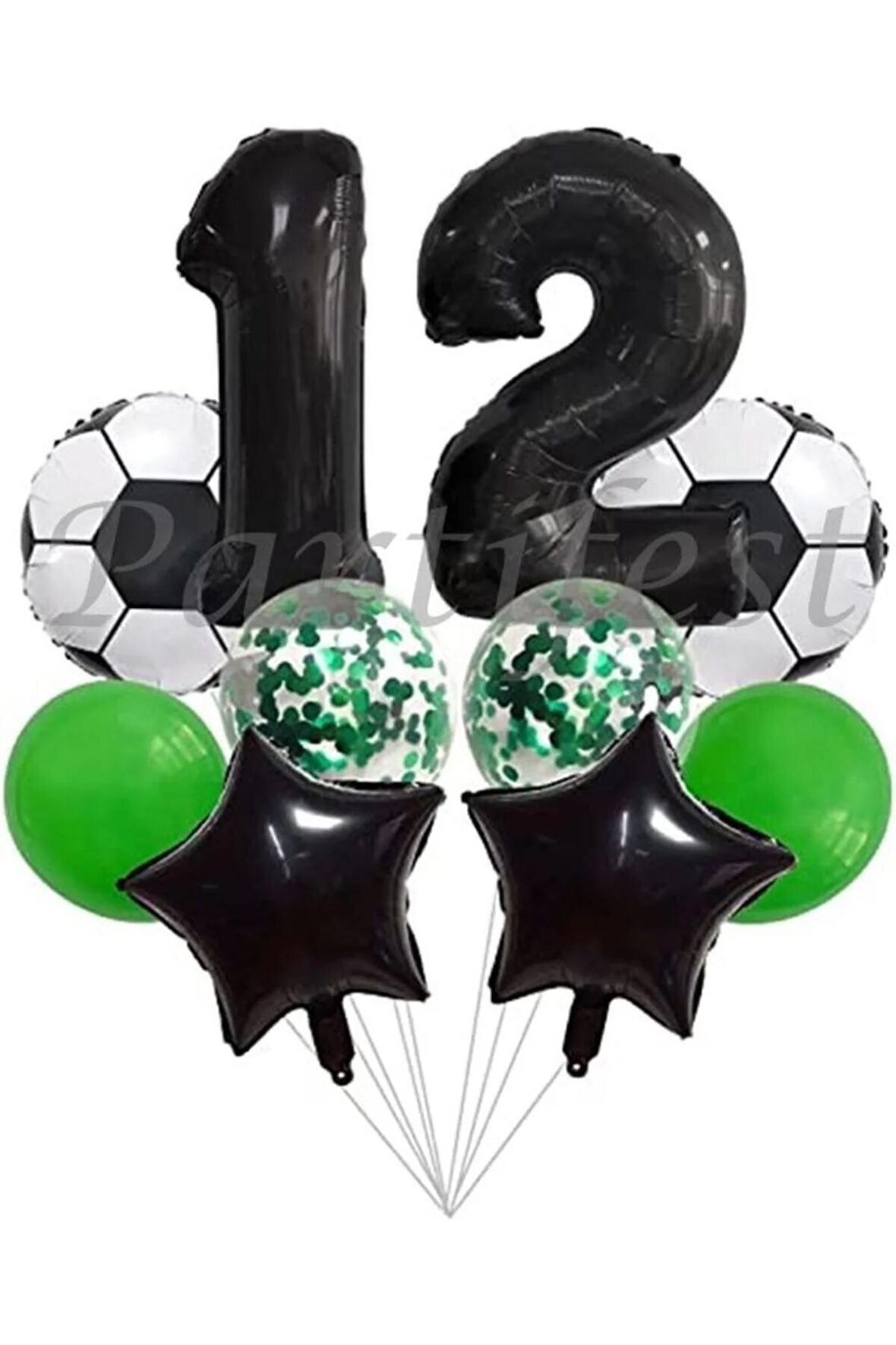 Futbol Konsept 12 Yaş Balon Set Maç Konsept Doğum Günü Set Yaş Balon Set