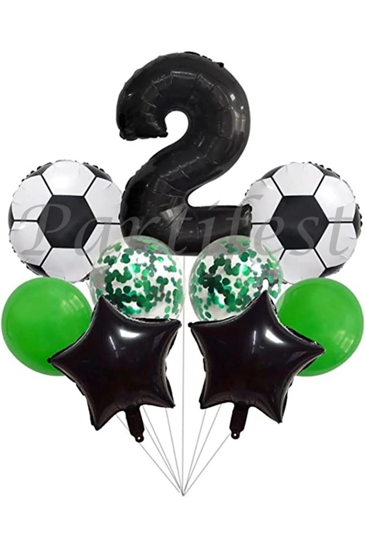 Futbol Konsept 2 Yaş Balon Set Maç Konsept Doğum Günü Set Yaş Balon Set