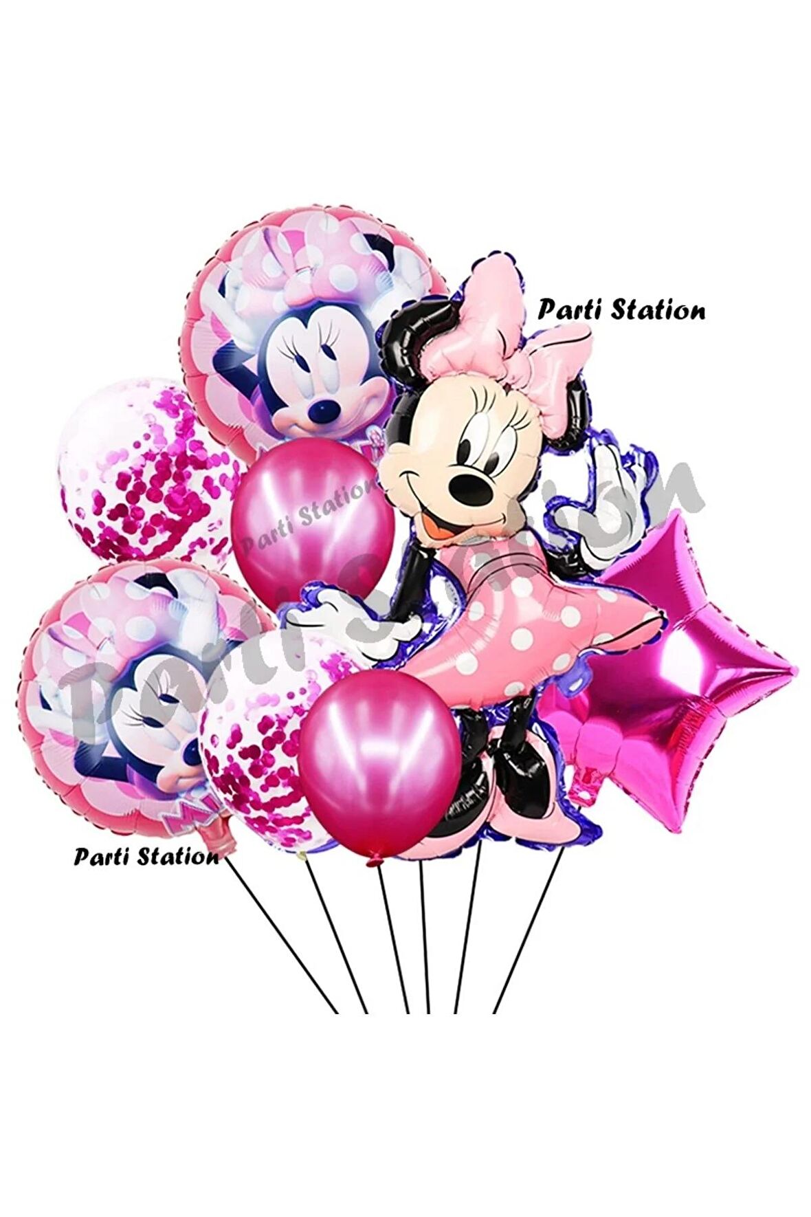 Minnie Mouse Balon Set Minnie Mouse Doğum Günü Konsept Parti Balon Set