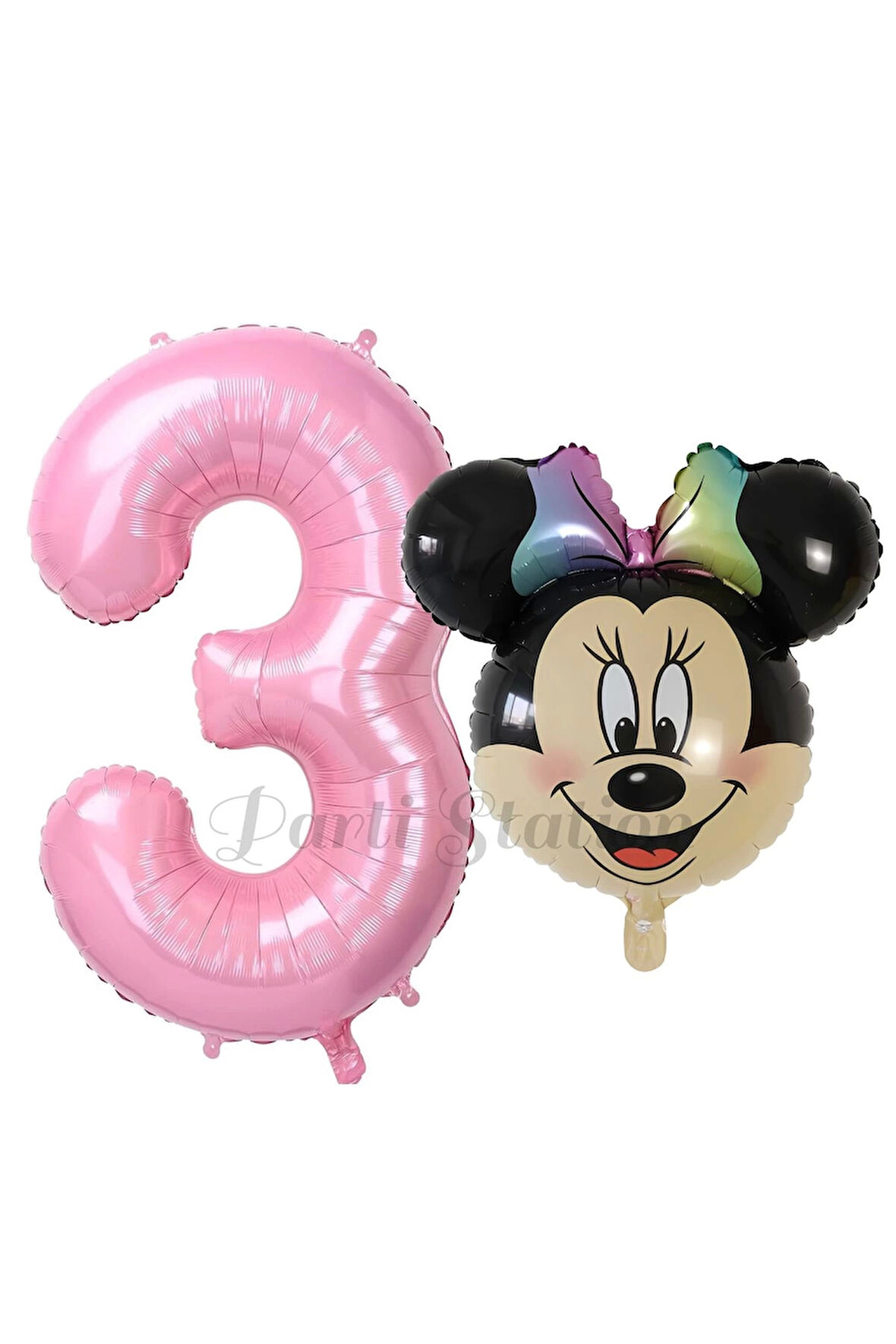 Minnie Mouse 1 Yaş Balon Set Minnie Mouse Konsept Balon ve Pembe Rakam Balon Set