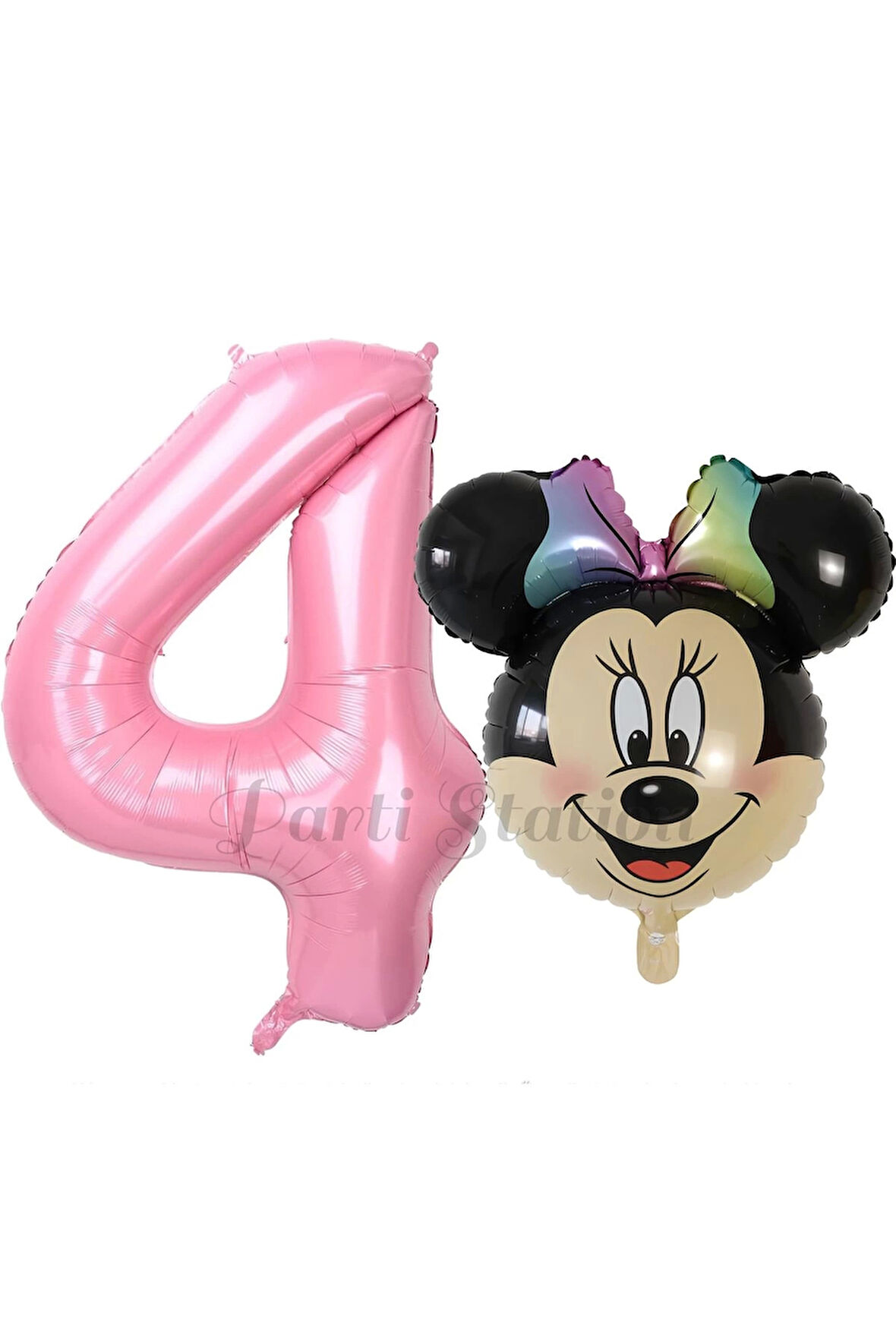 Minnie Mouse 1 Yaş Balon Set Minnie Mouse Konsept Balon ve Pembe Rakam Balon Set