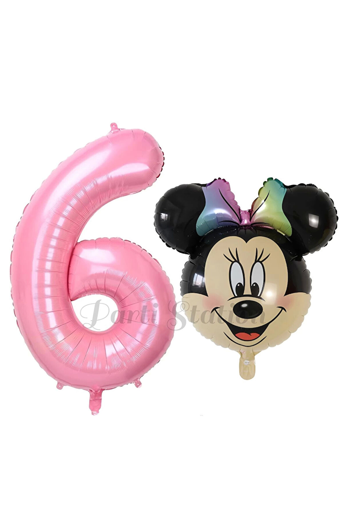 Minnie Mouse 1 Yaş Balon Set Minnie Mouse Konsept Balon ve Pembe Rakam Balon Set