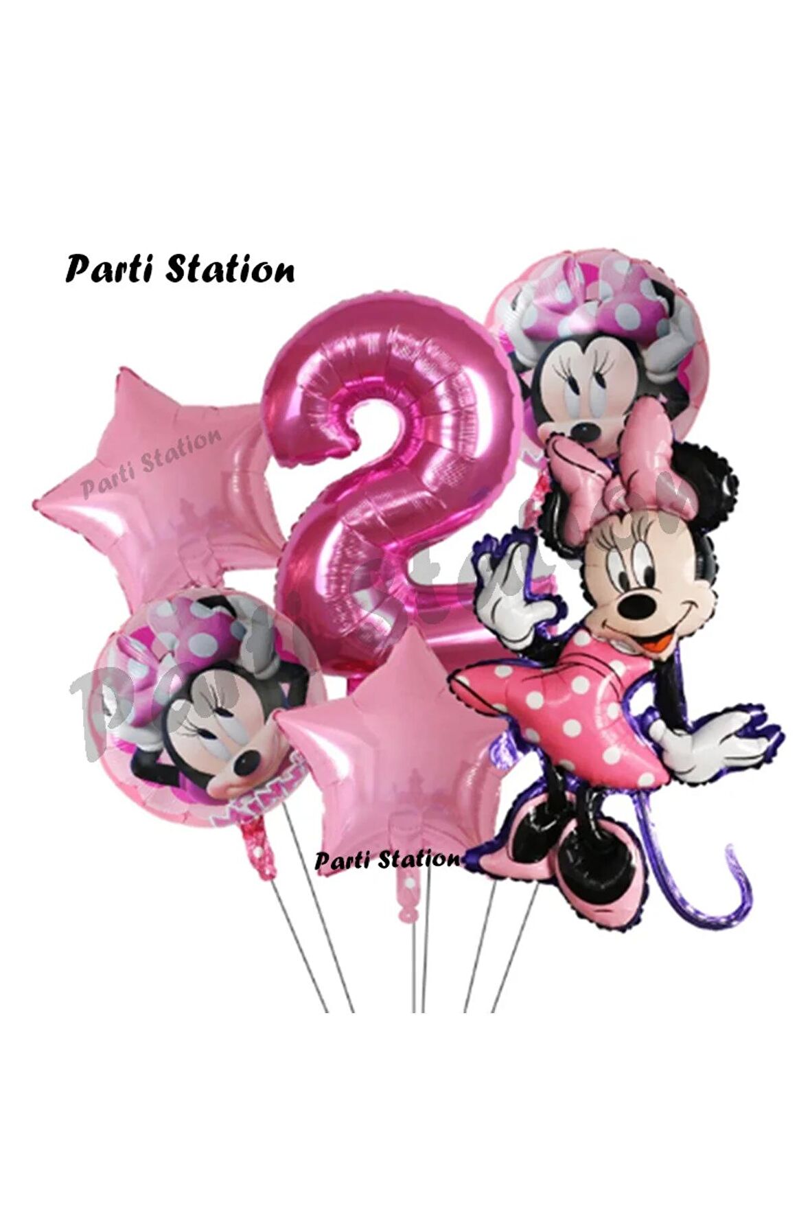 Minnie Mouse Konsept Doğum Günü Balon Set 2 Yaş Minnie Mouse Tema Parti Balon Set
