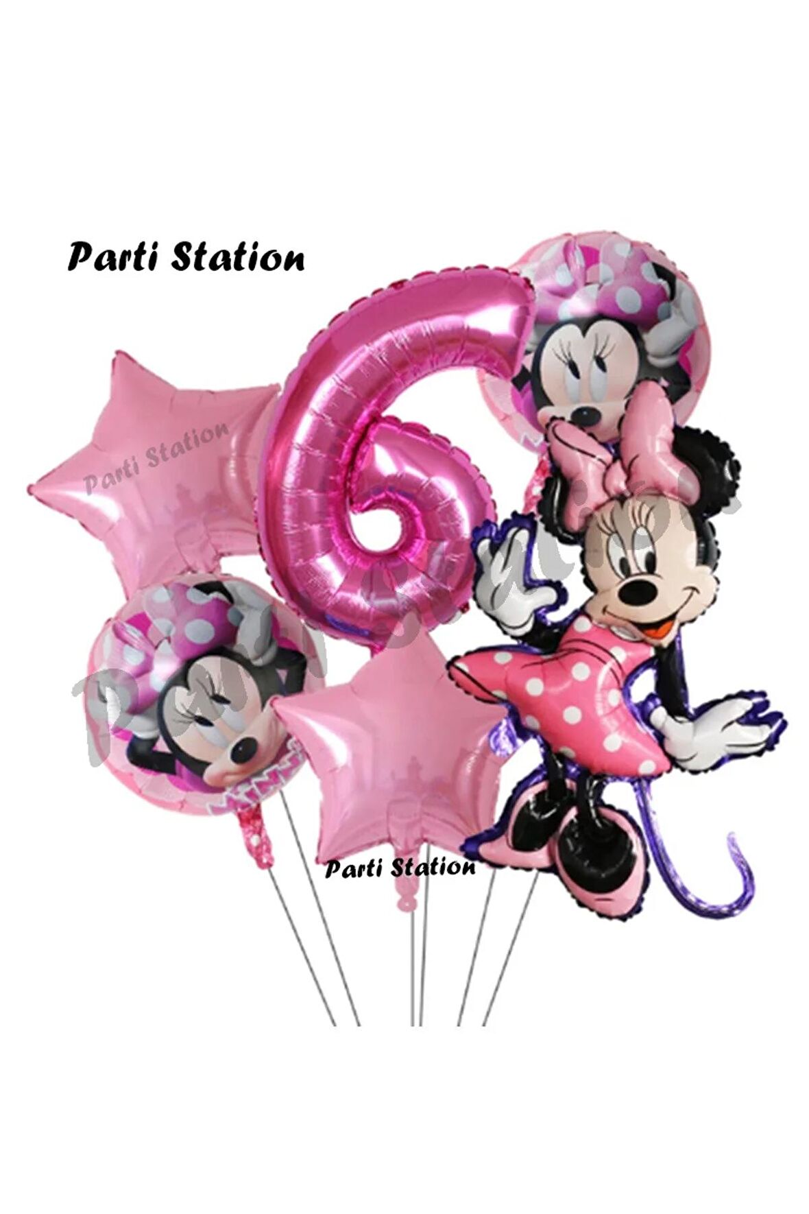 Minnie Mouse Konsept Doğum Günü Balon Set 6 Yaş Minnie Mouse Tema Parti Balon Set