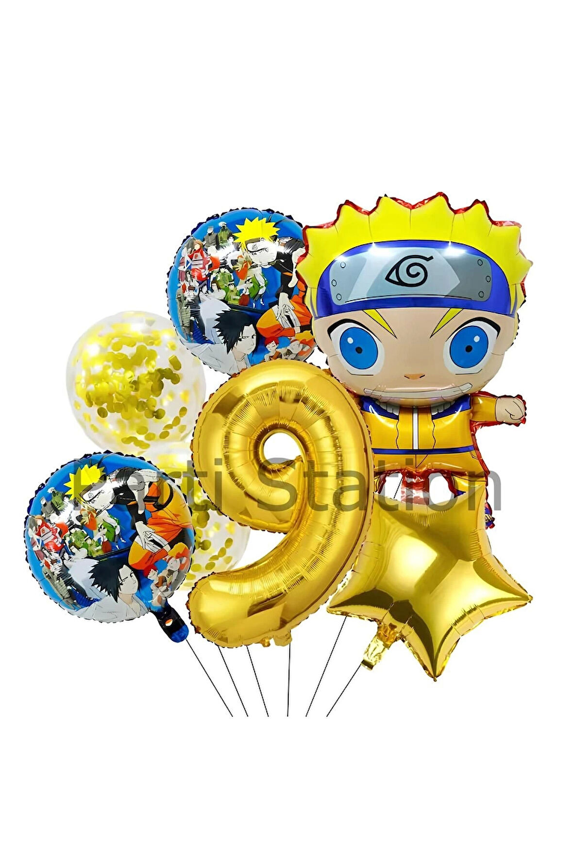 Anime Naruto 9 Yaş Doğum Günü Balon Set Naruto Tema Doğum Günü Parti Balon Set