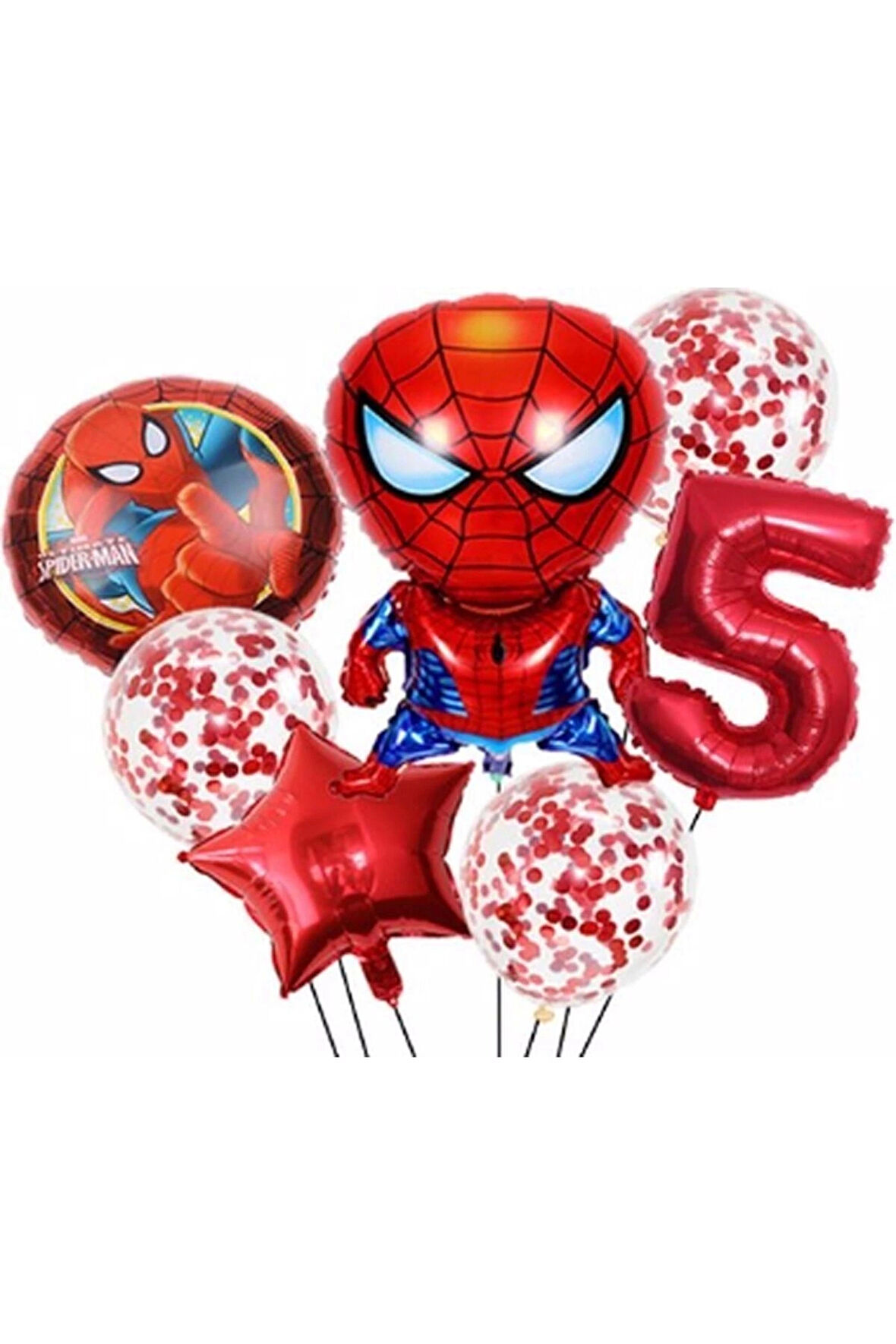 Spiderman Örümcek Adam Konsept 6 Yaş Balon Set Spiderman Doğum Günü Set Yaş Balon Set