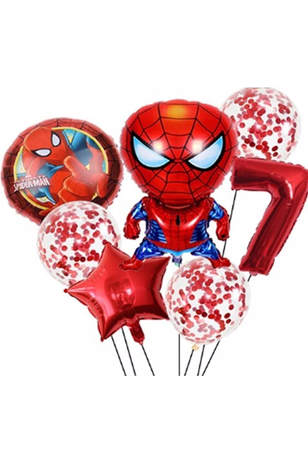 Spiderman Örümcek Adam Konsept 6 Yaş Balon Set Spiderman Doğum Günü Set Yaş Balon Set
