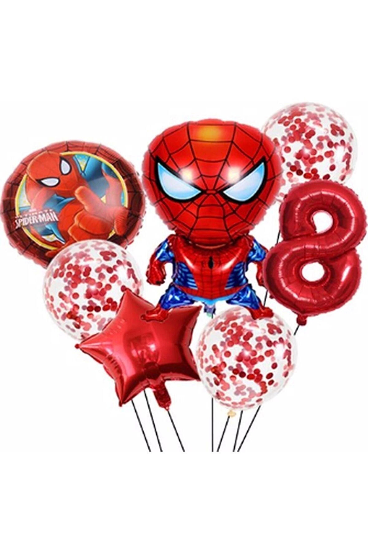Spiderman Örümcek Adam Konsept 6 Yaş Balon Set Spiderman Doğum Günü Set Yaş Balon Set