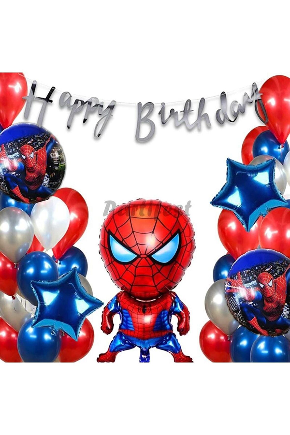 Spiderman Örümcek Adam Balon Set Balon Folyo Set Spiderman Konsept Doğum Günü Set Yaş Balon
