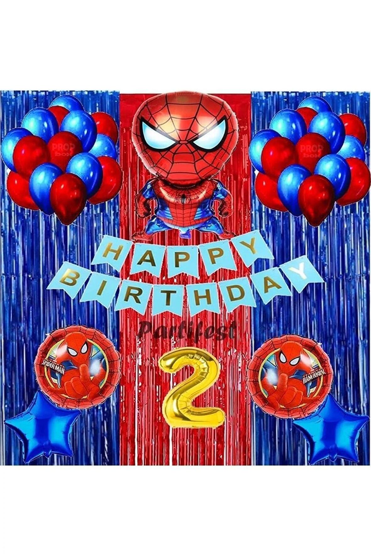 Spiderman Örümcek Adam Balon Set Balon Folyo Set Spiderman Konsept Doğum Günü Set Yaş Balon