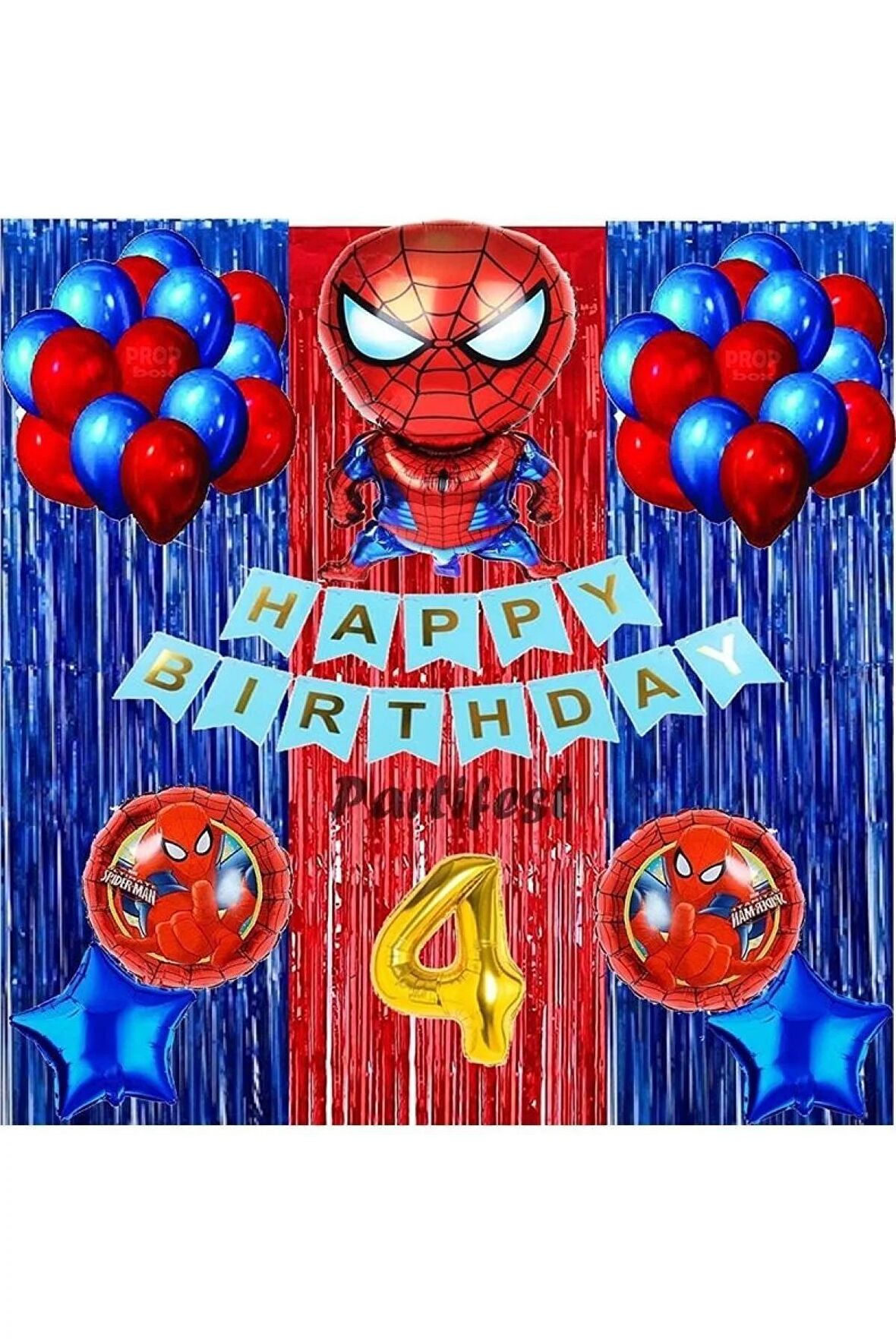 Spiderman Örümcek Adam Balon Set Balon Folyo Set Spiderman Konsept Doğum Günü Set Yaş Balon