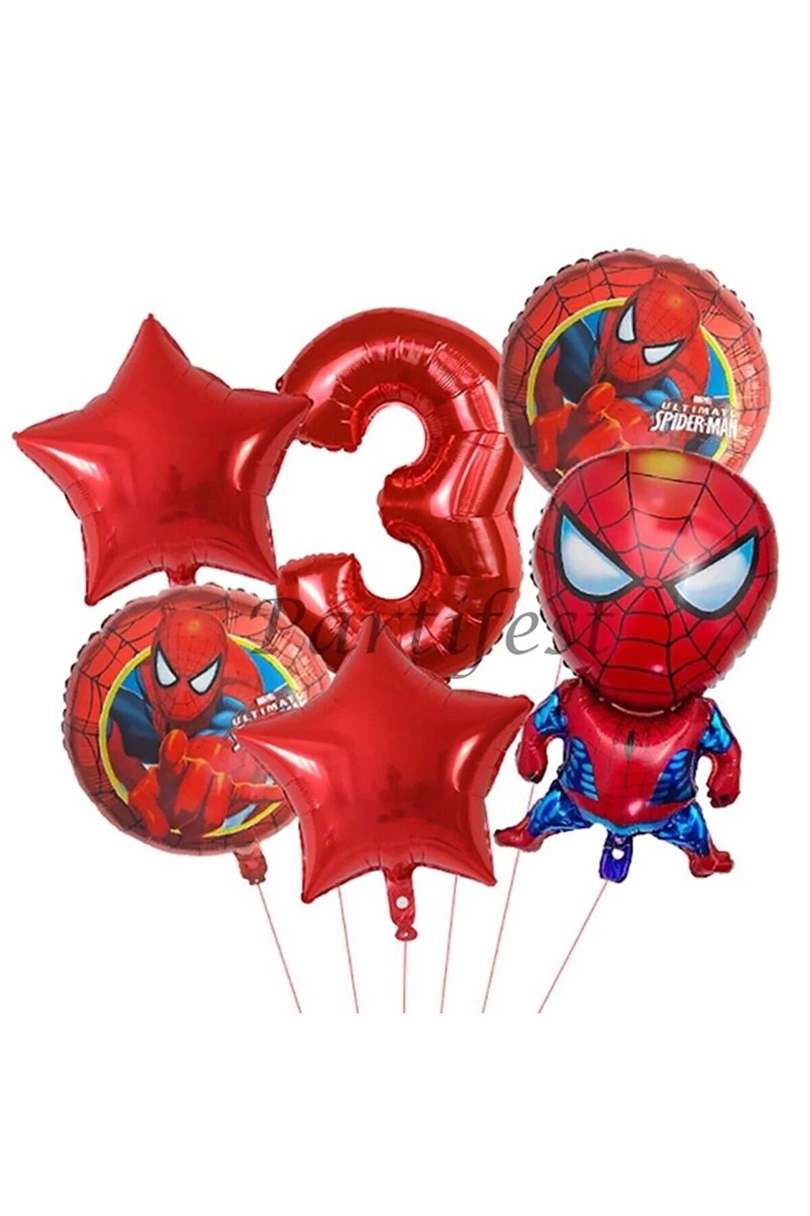 Spiderman Örümcek Adam 3 Yaş Balon Set Balon Folyo Set Spiderman Konsept Doğum Günü Set Yaş Balon