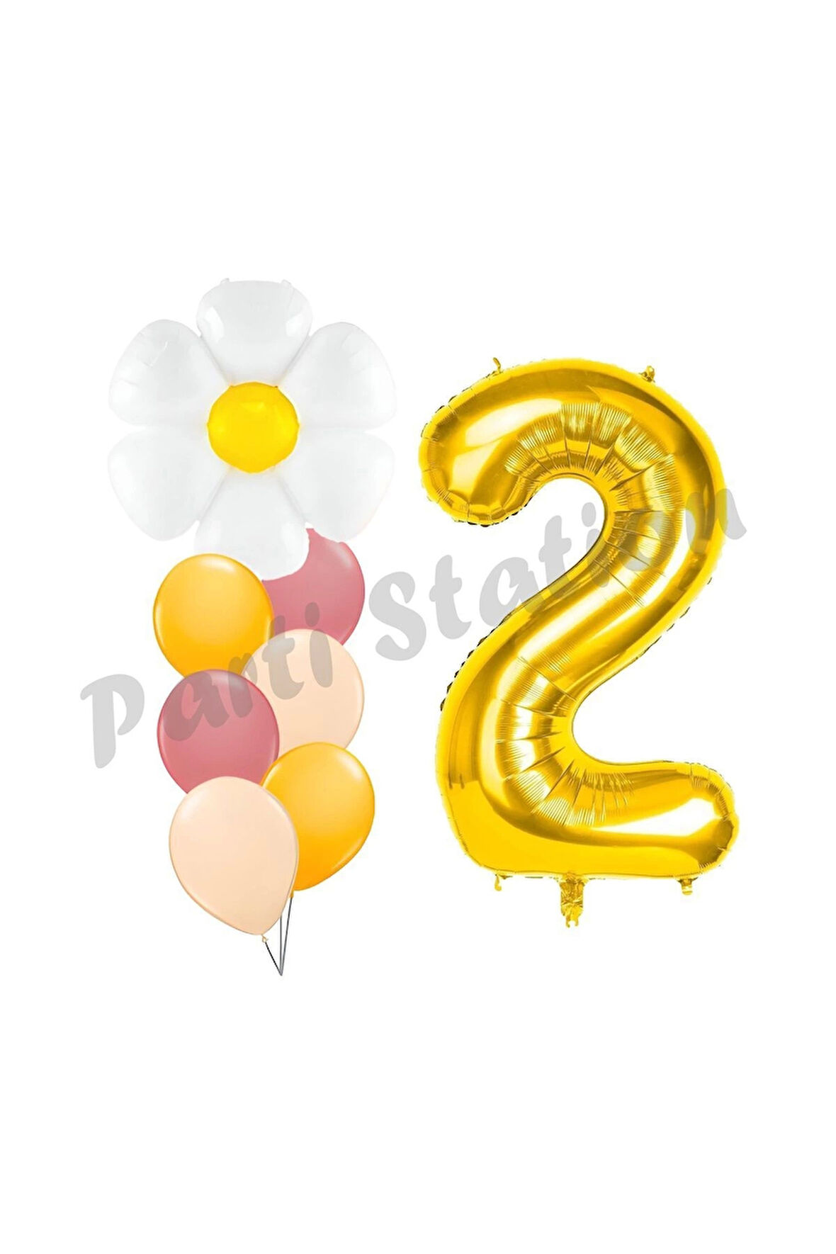 Papatya Konsept 9 Yaş Balon Set Papatya Çiçek Bahar Konsept Doğum Günü Parti Balon Set