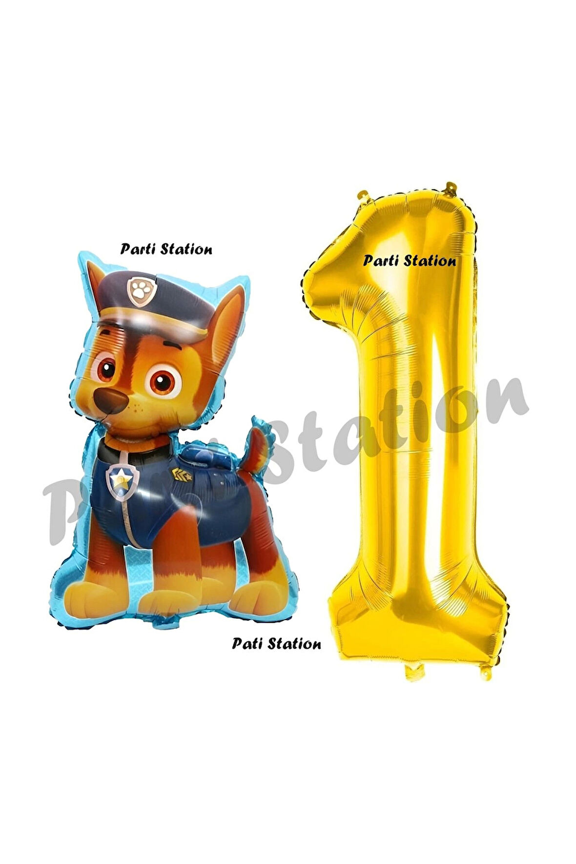 Paw Patrol Balon Paw Patrol Polis Köpek Chase 6 Yaş Balon ve Gold Rakam Balon Doğum Günü Parti Set