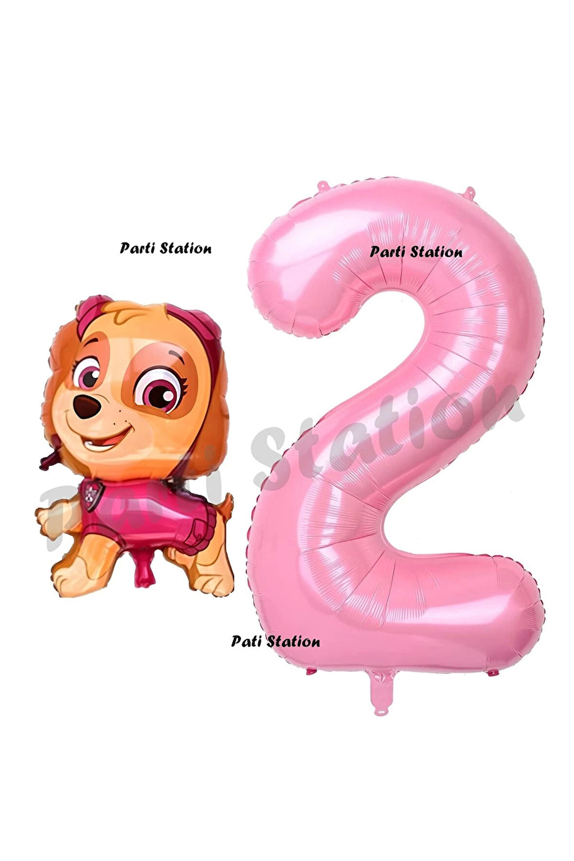 Paw Patrol Skye 8 Yaş Balon ve Pembe Rakam Balon Doğum Günü Parti Set