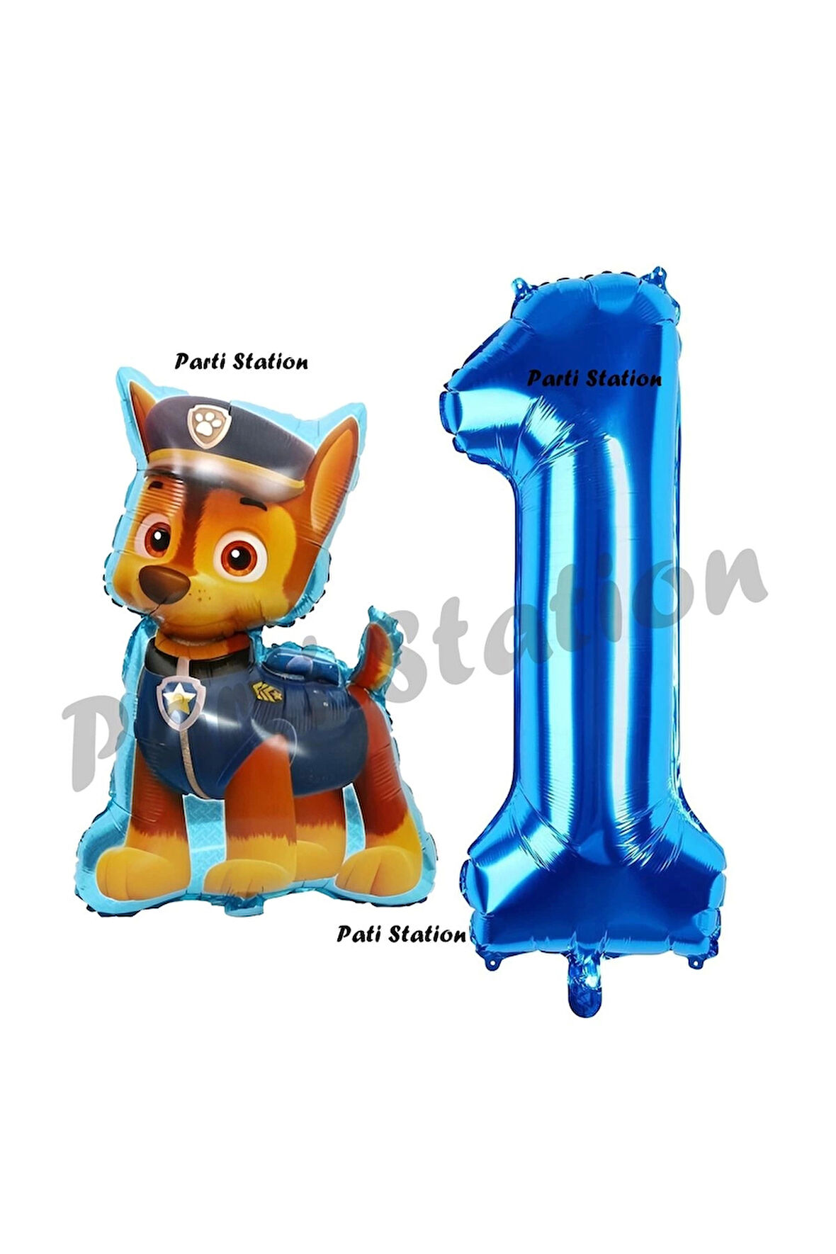 Paw Patrol Balon Paw Patrol Polis Köpek Chase 9 Yaş Balon ve Lacivert Rakam Balon Doğum Günü Set