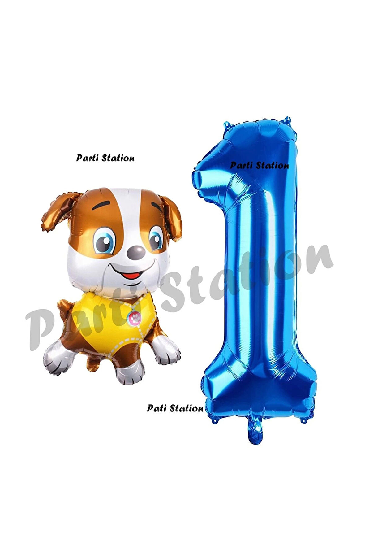Paw Patrol inşaat Köpek Rubble 4 Yaş Balon ve Lacivert Rakam Balon Doğum Günü Parti Set