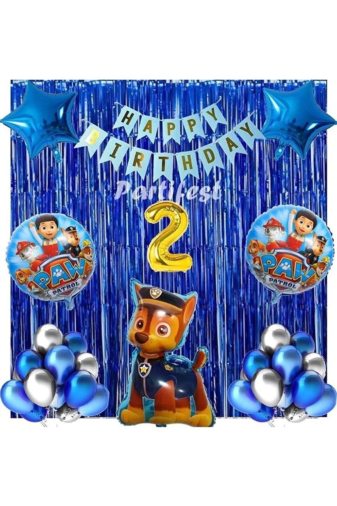 Paw Patrol Balon Seti Paw Petrol 2 Yaş Balon Seti Paw Patrol Doğum Günü Set Paw Patrol Chase
