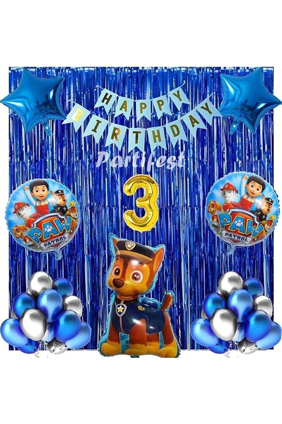 Paw Patrol Balon Seti Paw Petrol 3 Yaş Balon Seti Paw Patrol Doğum Günü Set Paw Patrol Chase