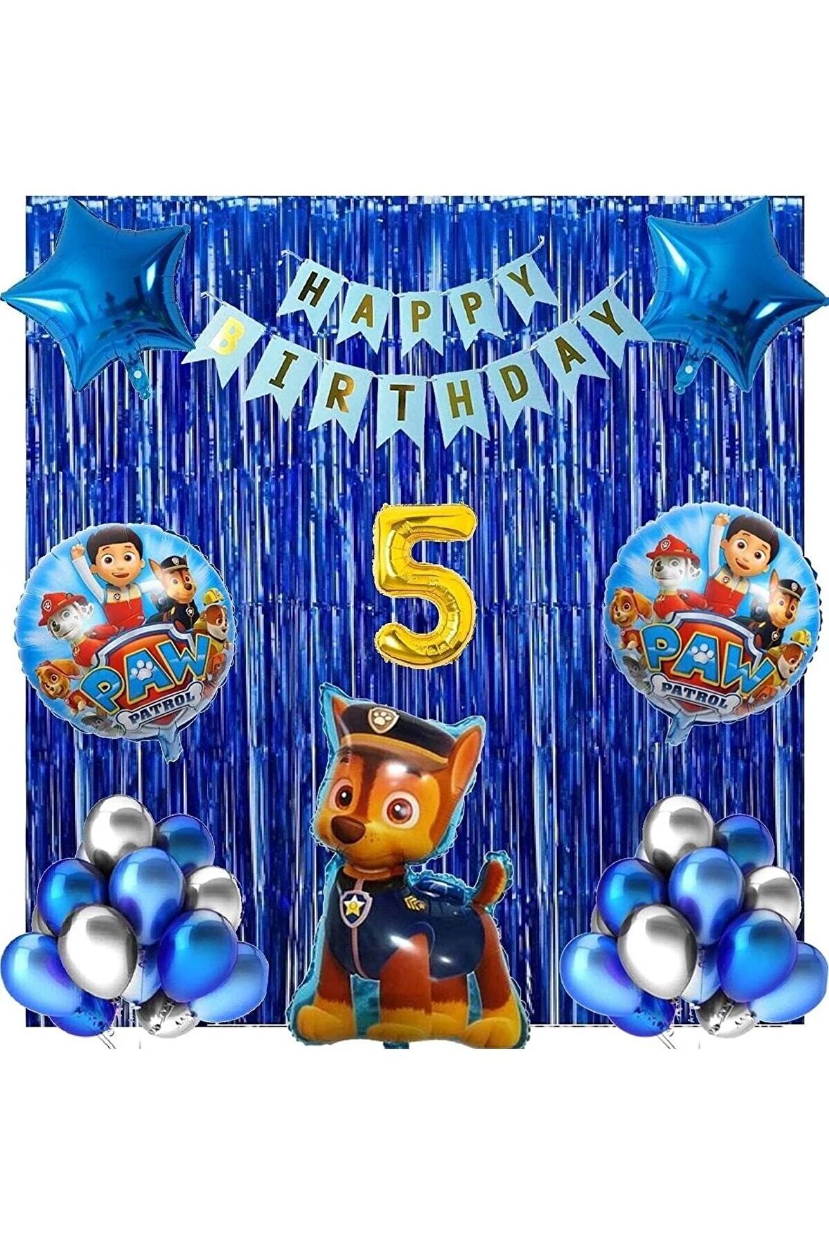 Paw Patrol Balon Seti Paw Petrol 5 Yaş Balon Seti Paw Patrol Doğum Günü Set Paw Patrol Chase