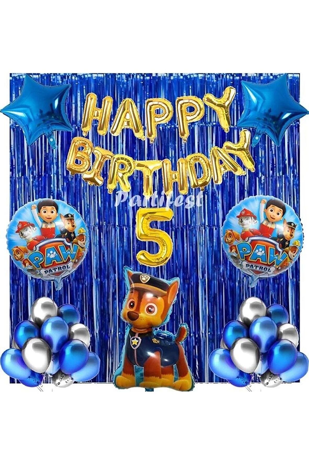 Paw Patrol Balon Seti Paw Petrol 5 Yaş Balon Seti Paw Patrol Doğum Günü Set Paw Patrol Chase