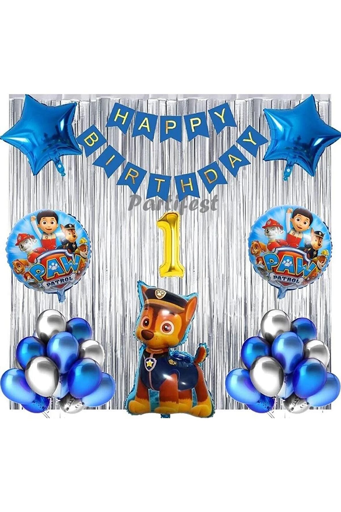 Paw Patrol Balon Seti Paw Petrol 1 Yaş Balon Seti Paw Patrol Doğum Günü Set Paw Patrol Chase