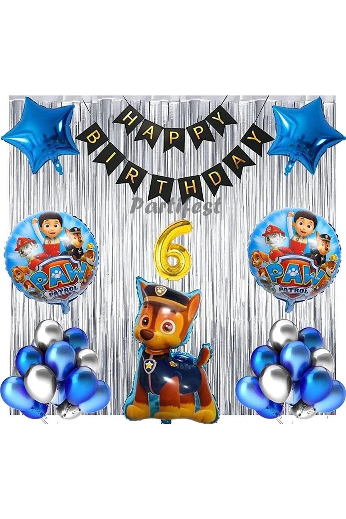 Paw Patrol Balon Seti Paw Petrol 6 Yaş Balon Seti Paw Patrol Doğum Günü Set Paw Patrol Chase