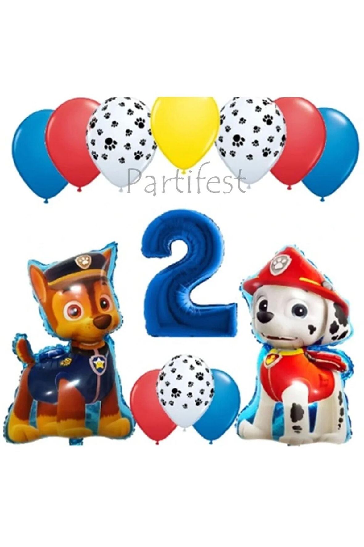 Paw Patrol 2 Yaş Balon Seti Paw Patrol Doğum Günü Set Paw Patrol Marshlall Chase