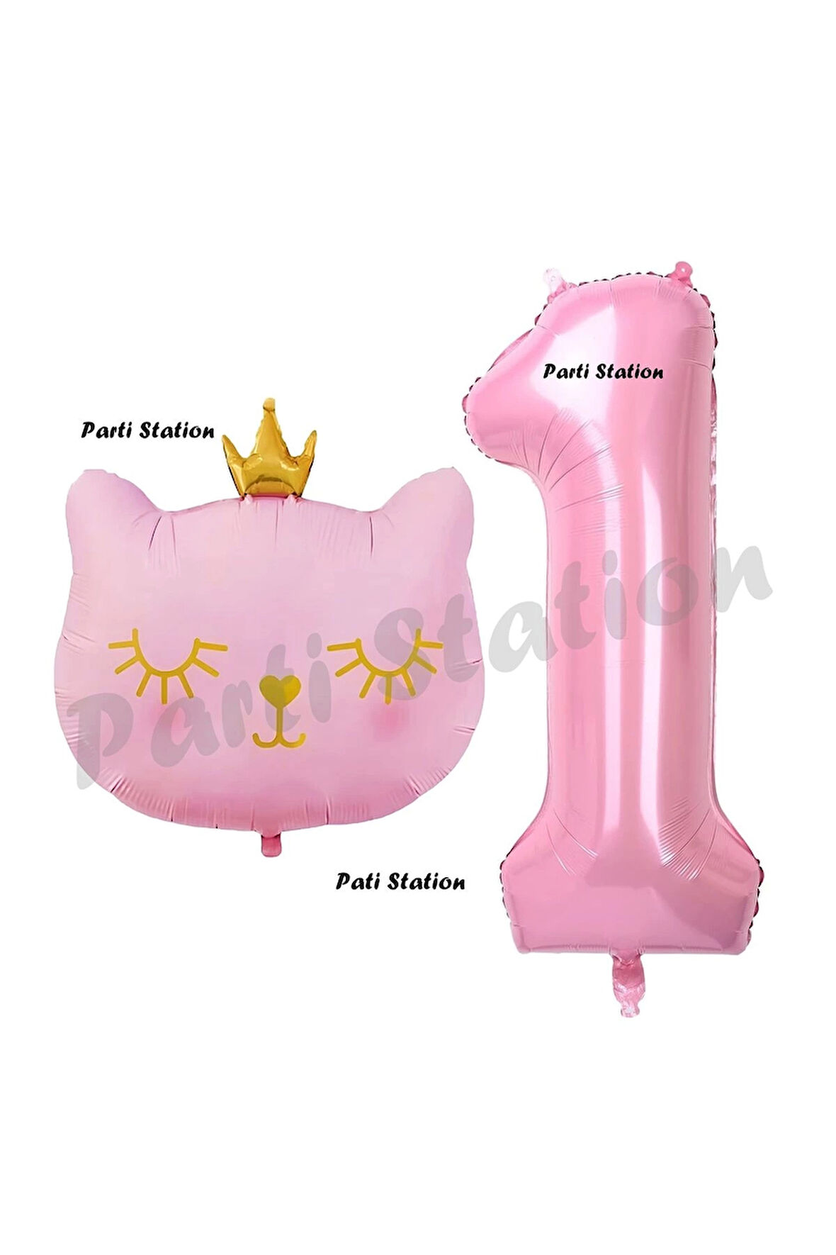 Pembe Kedi Balon 4 Yaş Doğum Günü Balon Set Pembe Kedi Konsept Balon ve Pembe Rakam Balon