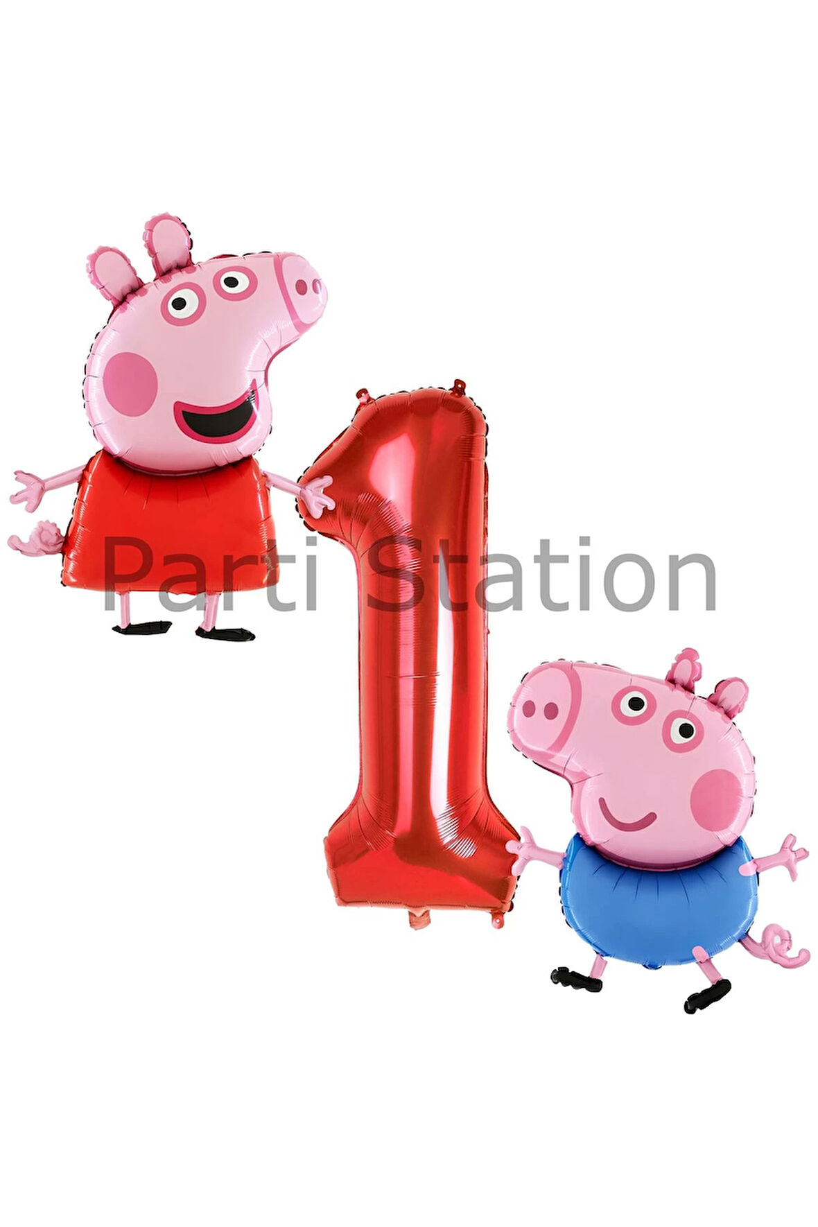 Peppa Pig Konsept 5 Yaş Balon Set Pembe Domuz Peppa Pig George Tema Doğum Günü Folyo Balon Set