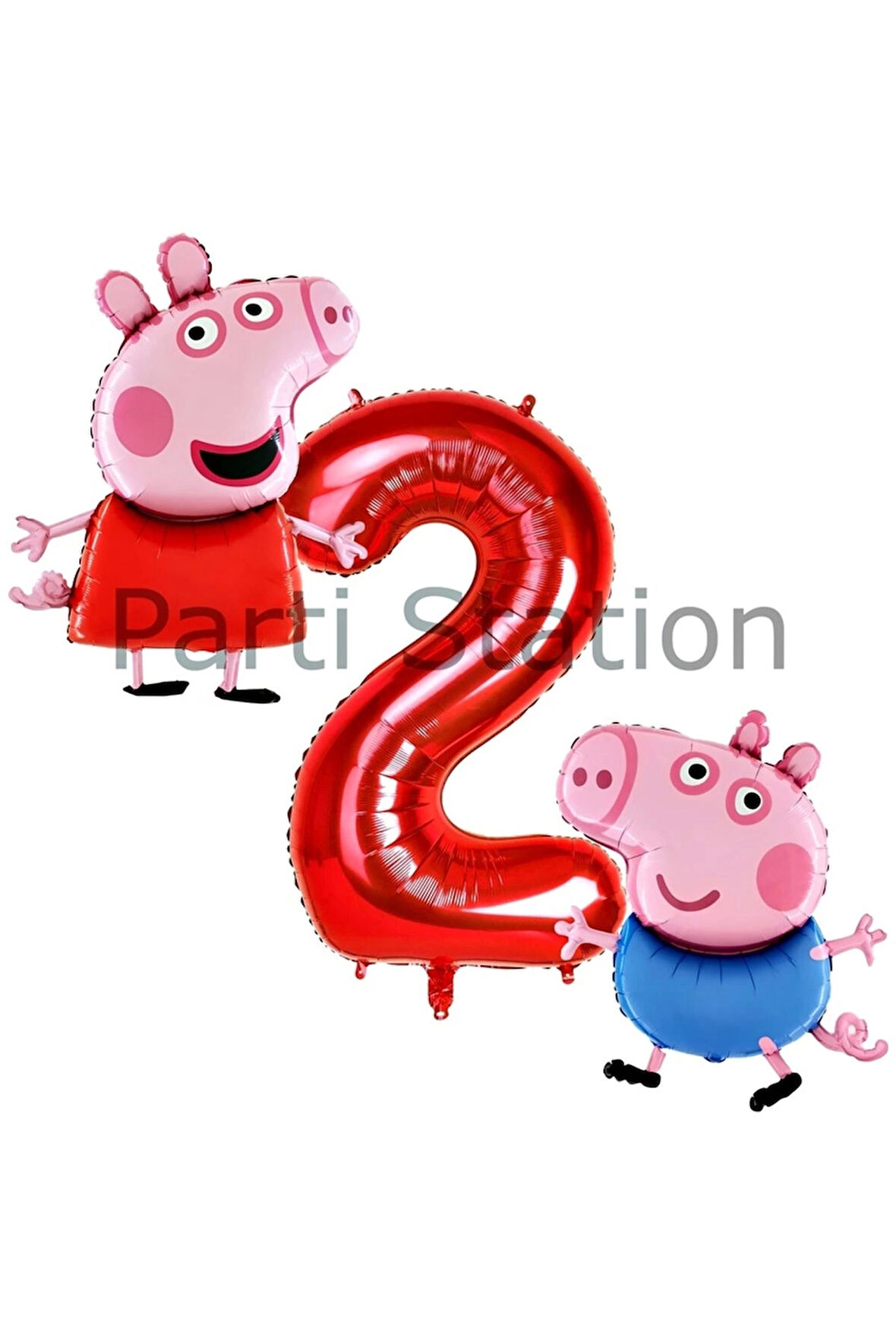 Peppa Pig Konsept 5 Yaş Balon Set Pembe Domuz Peppa Pig George Tema Doğum Günü Folyo Balon Set