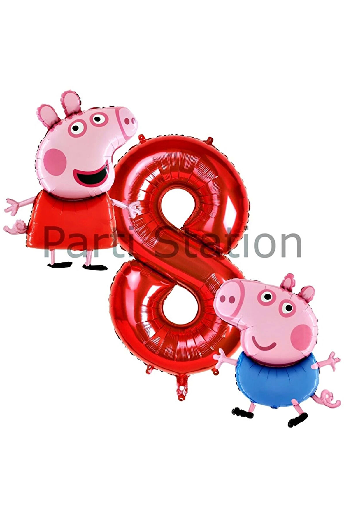 Peppa Pig Konsept 5 Yaş Balon Set Pembe Domuz Peppa Pig George Tema Doğum Günü Folyo Balon Set